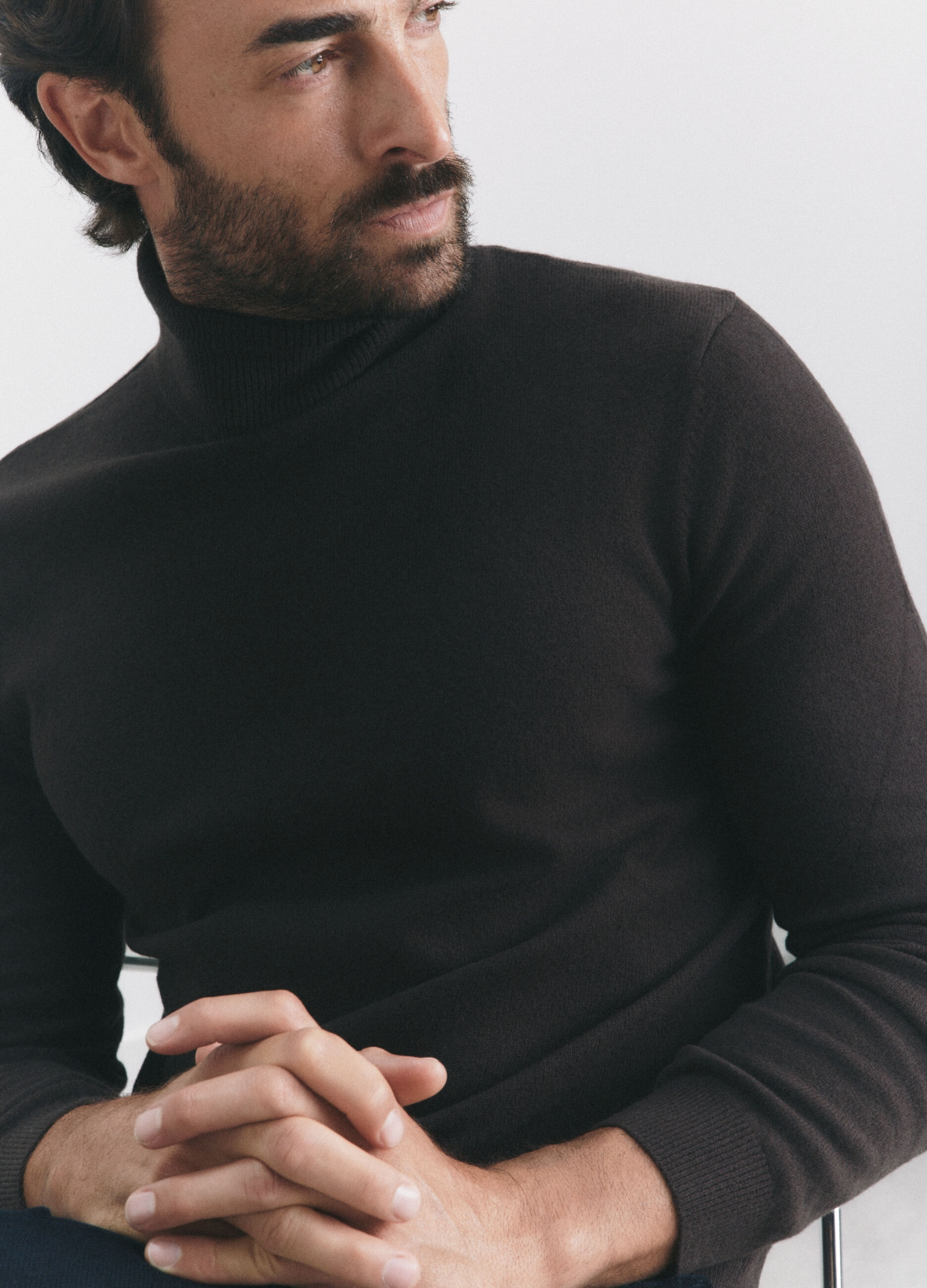 Maglione a collo alto in lambswool uomo_5