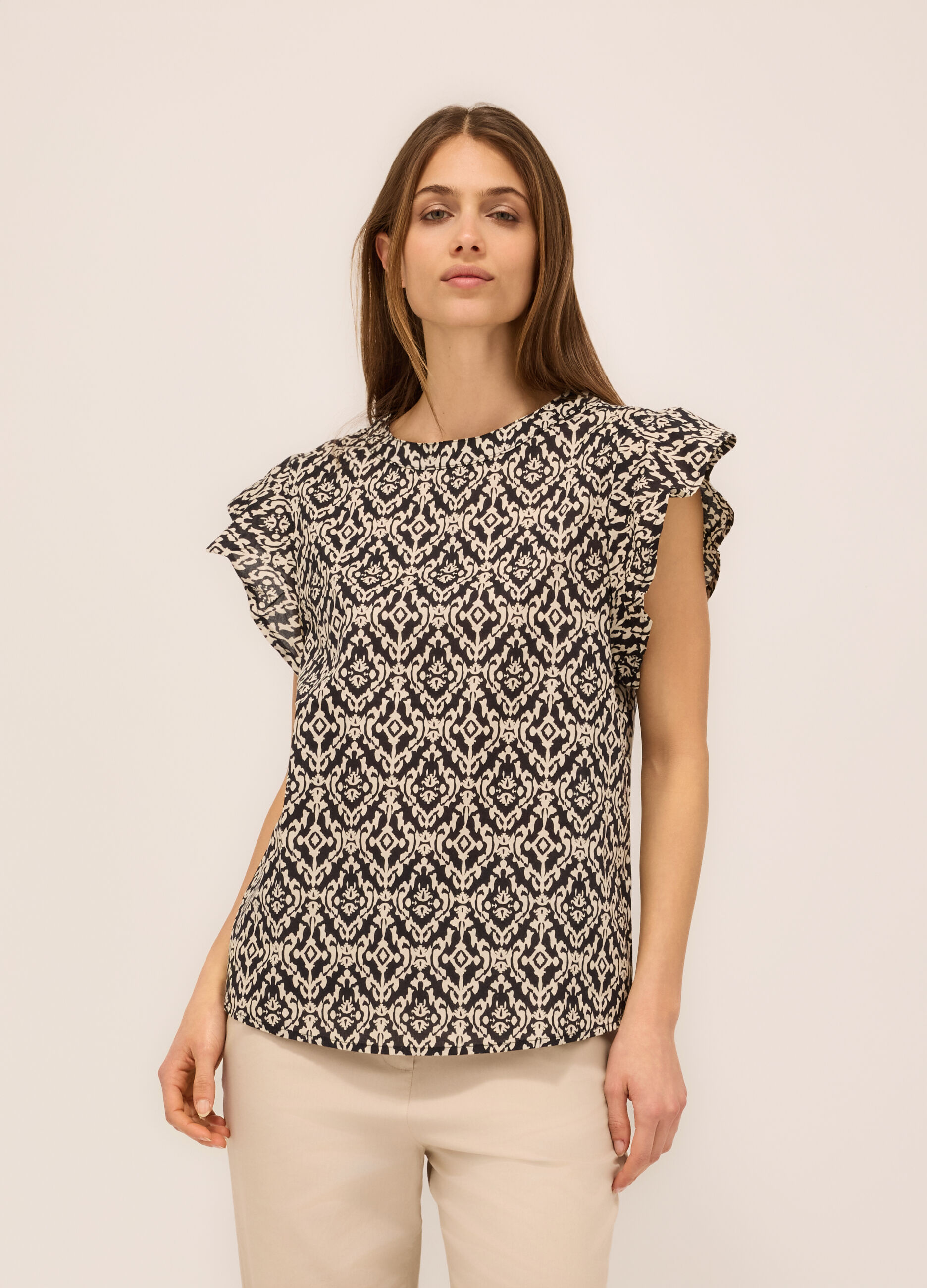Blusa in popeline di puro cotone donna_0