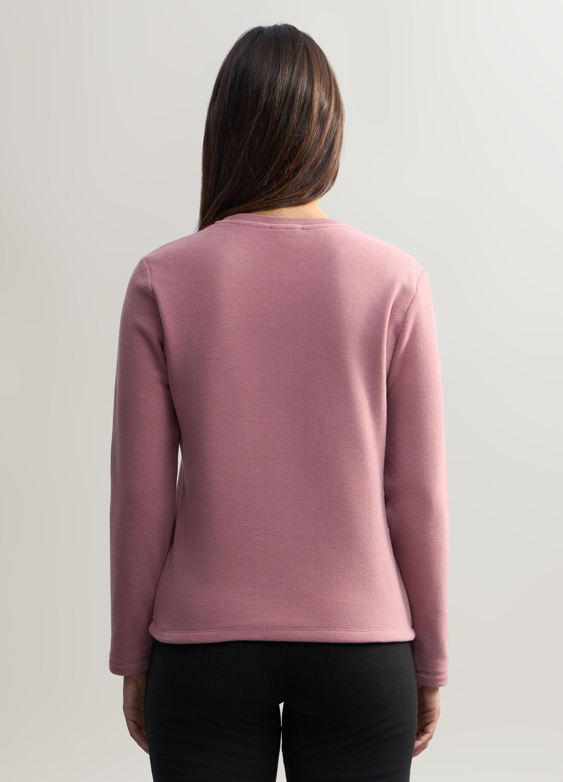 Felpa girocollo in pile donna_1