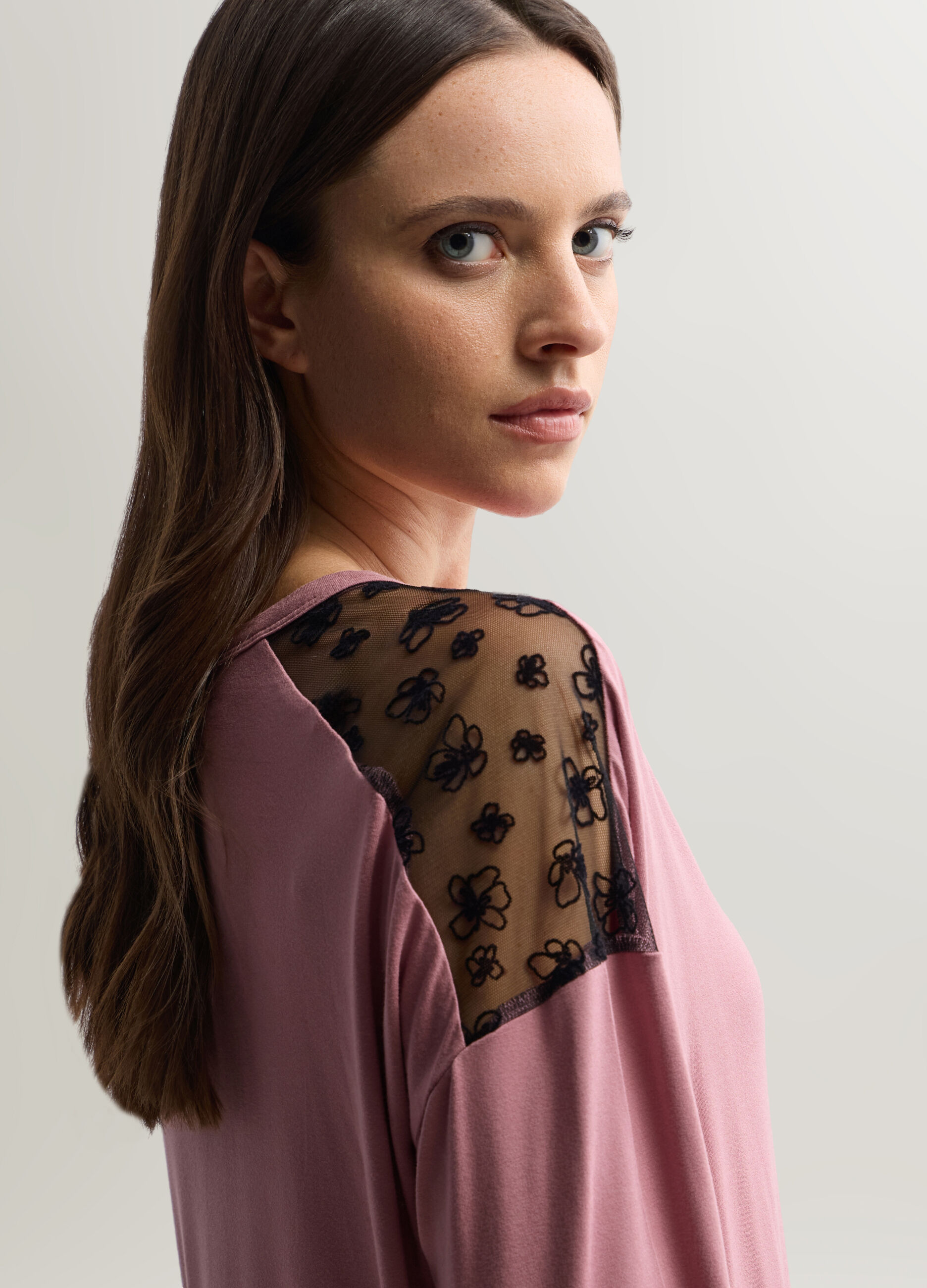 T-shirt girocollo stretch donna_2