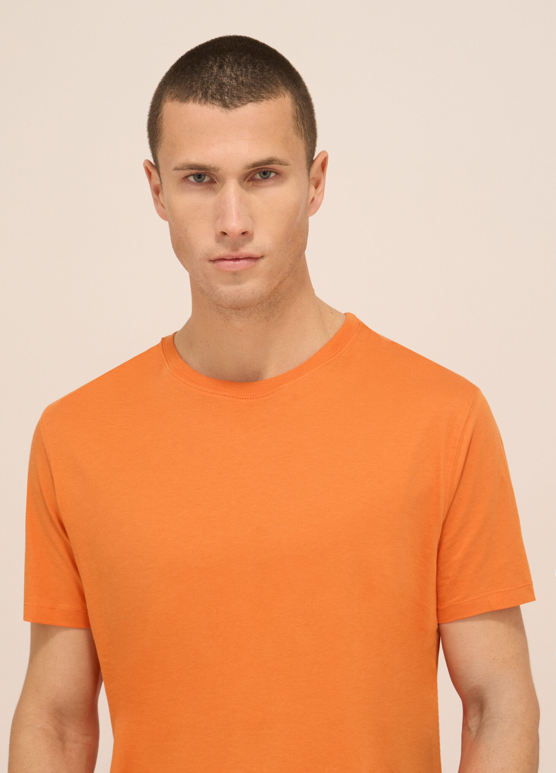 T-shirt girocollo in jersey di puro cotone uomo_2