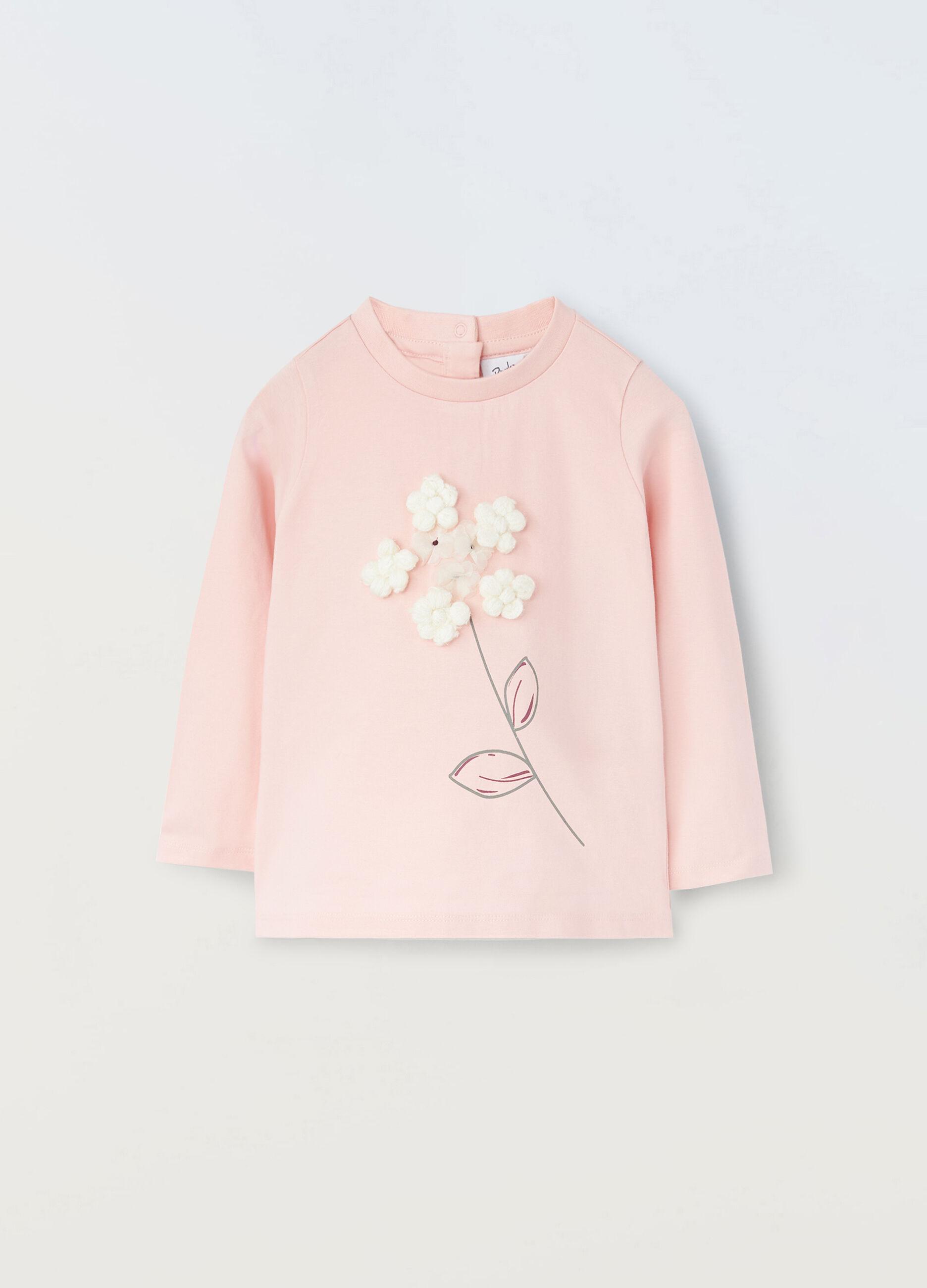 T-shirt in cotone stretch neonata_0