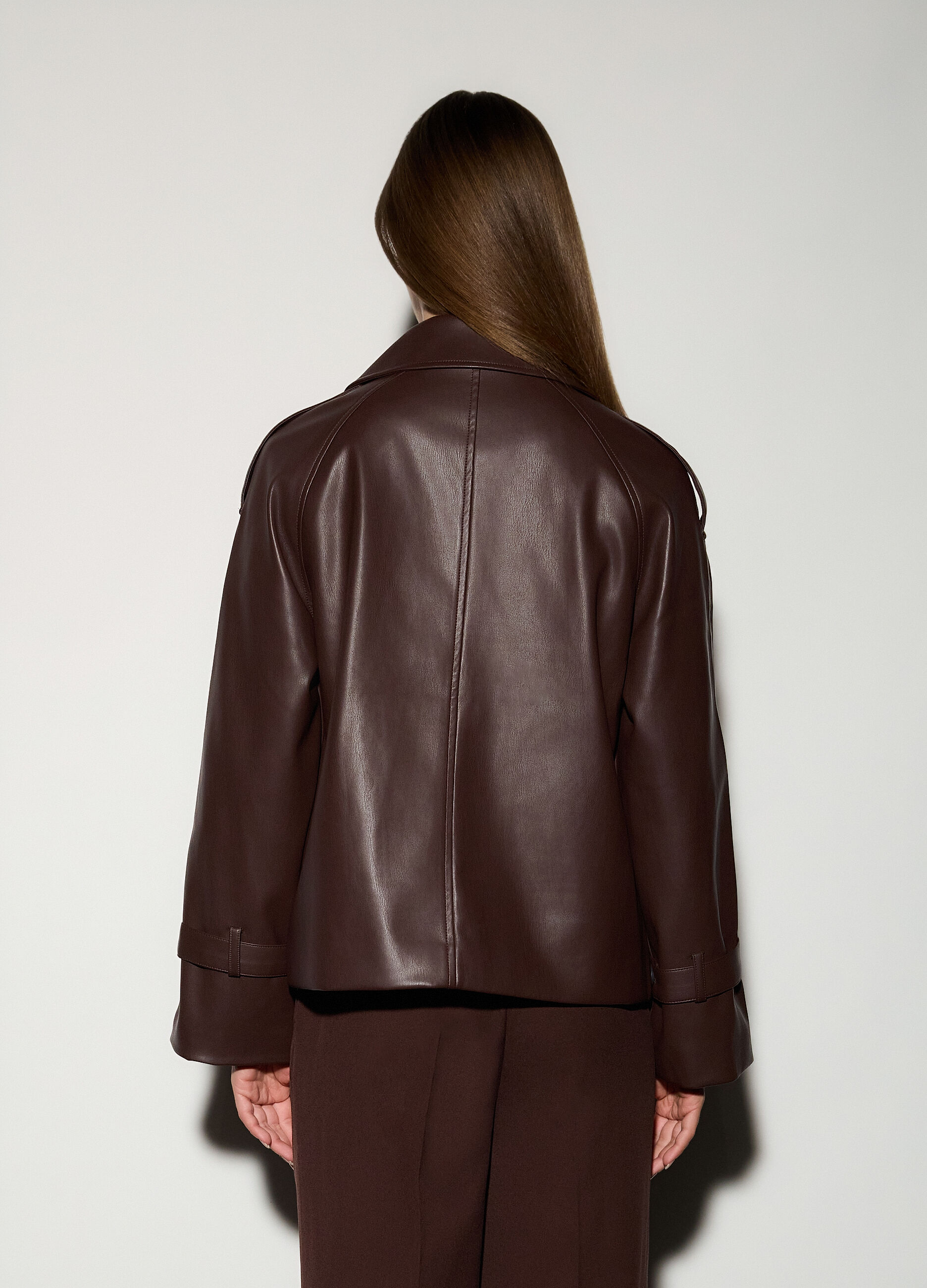 Trench doppiopetto in eco pelle donna_2