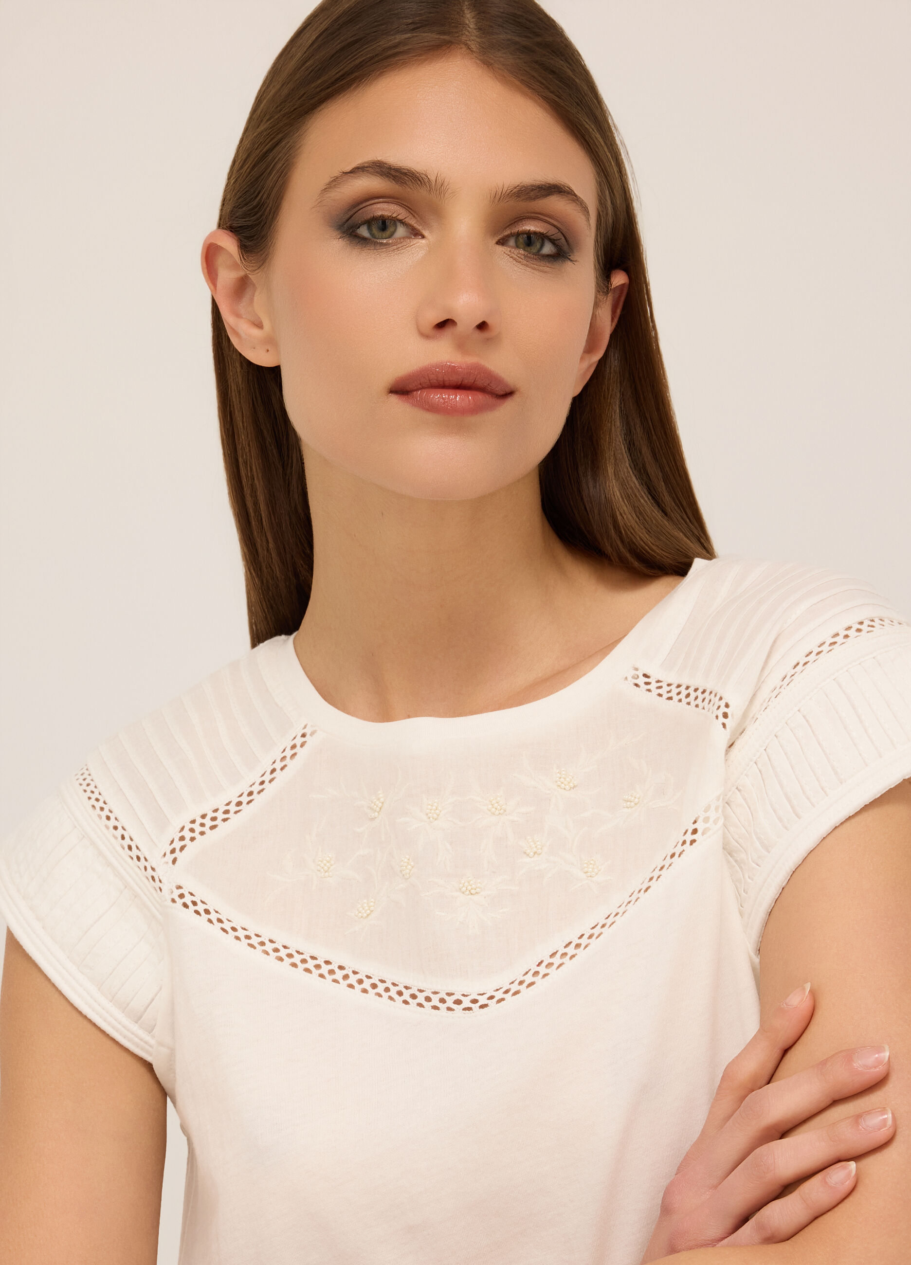 T-shirt in jersey di puro cotone donna_2
