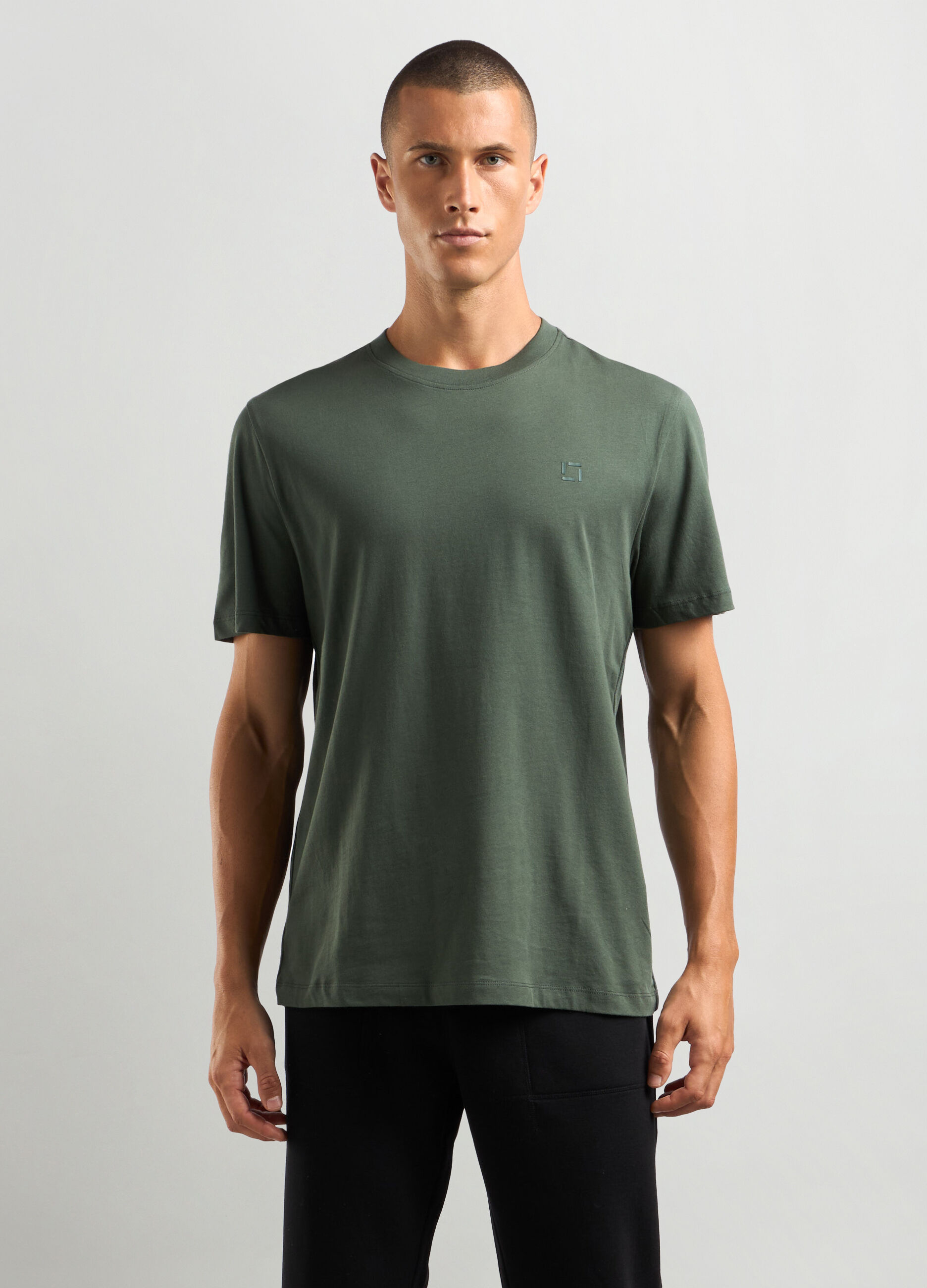 T-shirt girocollo in cotone uomo_0
