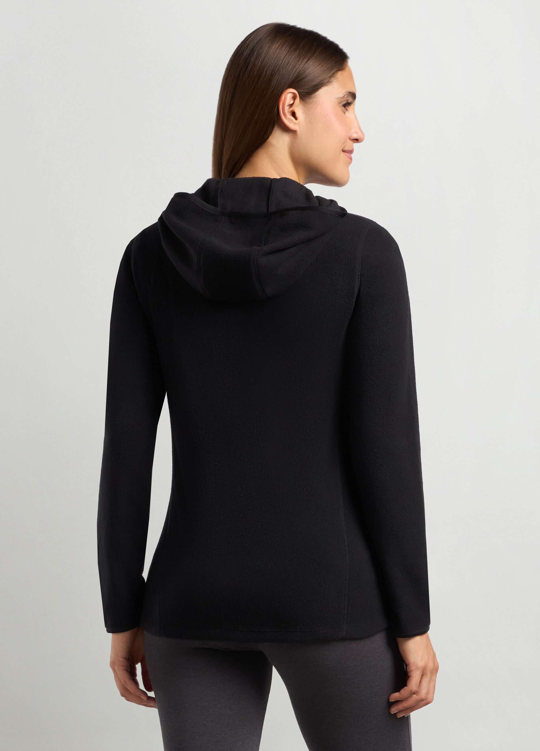 Felpa in pile con cappuccio donna_1