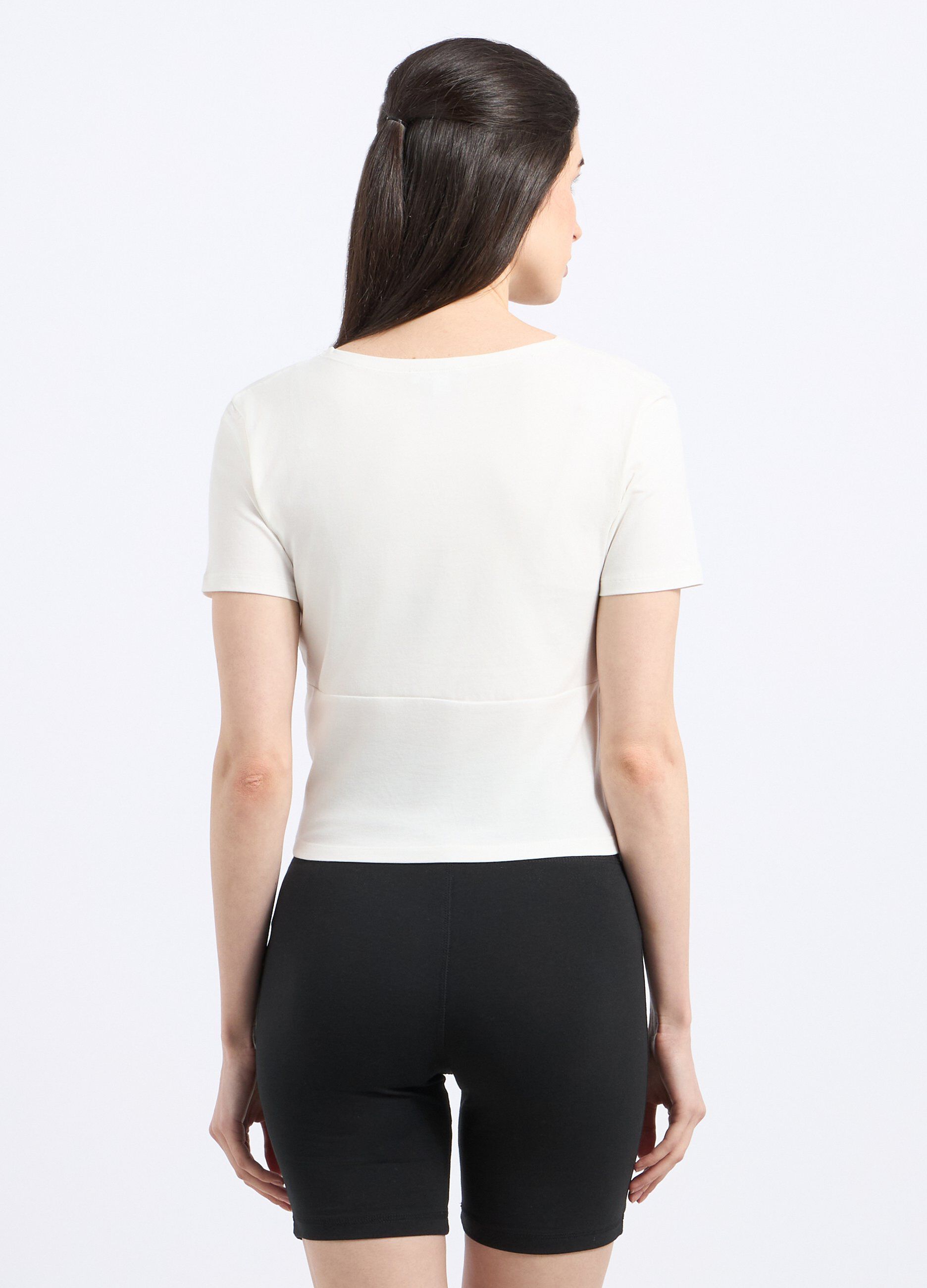 T-shirt cropped in cotone stretch donna_1