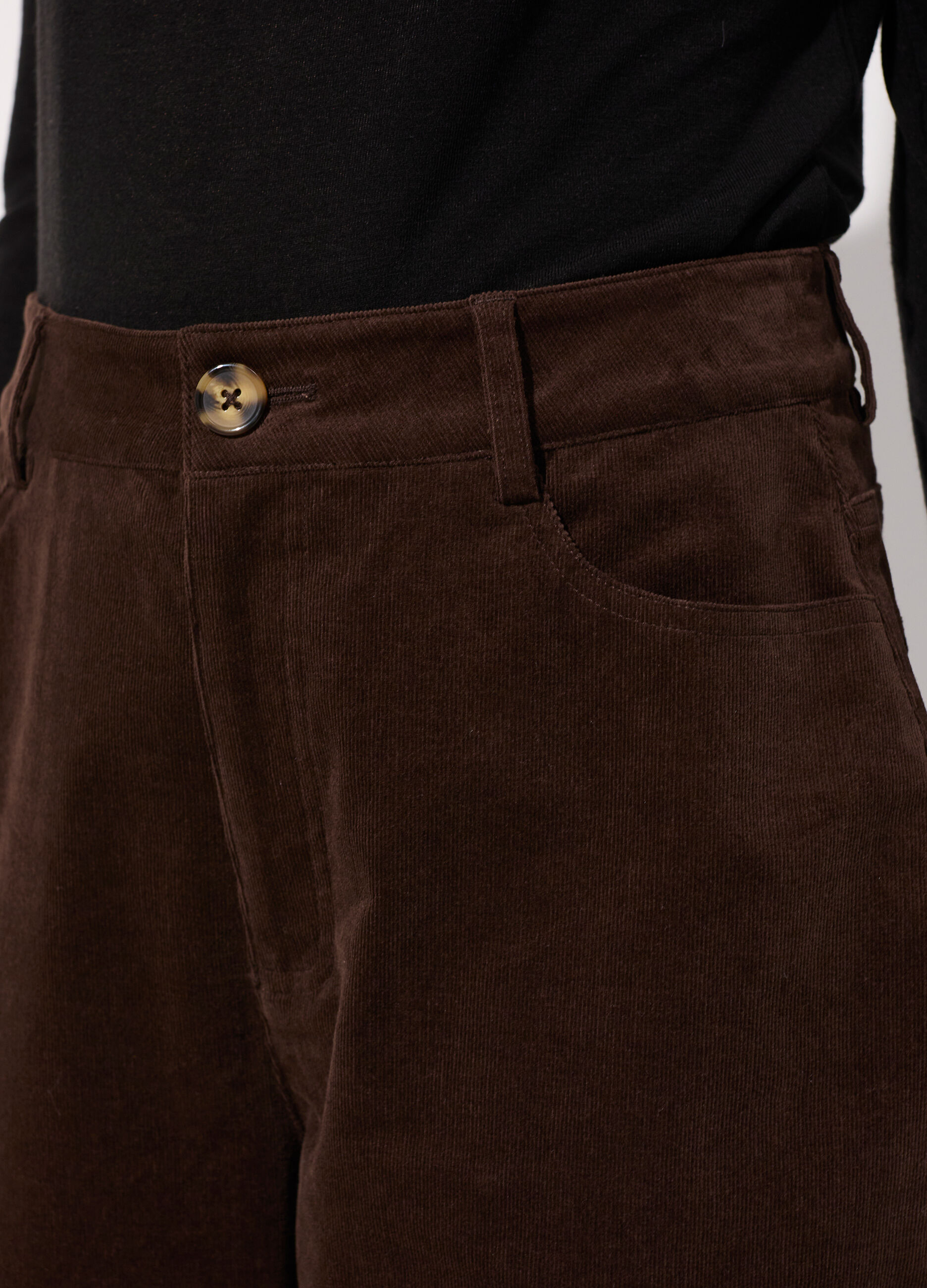 Pantalone balloon in velluto corduroy stretch donna_3