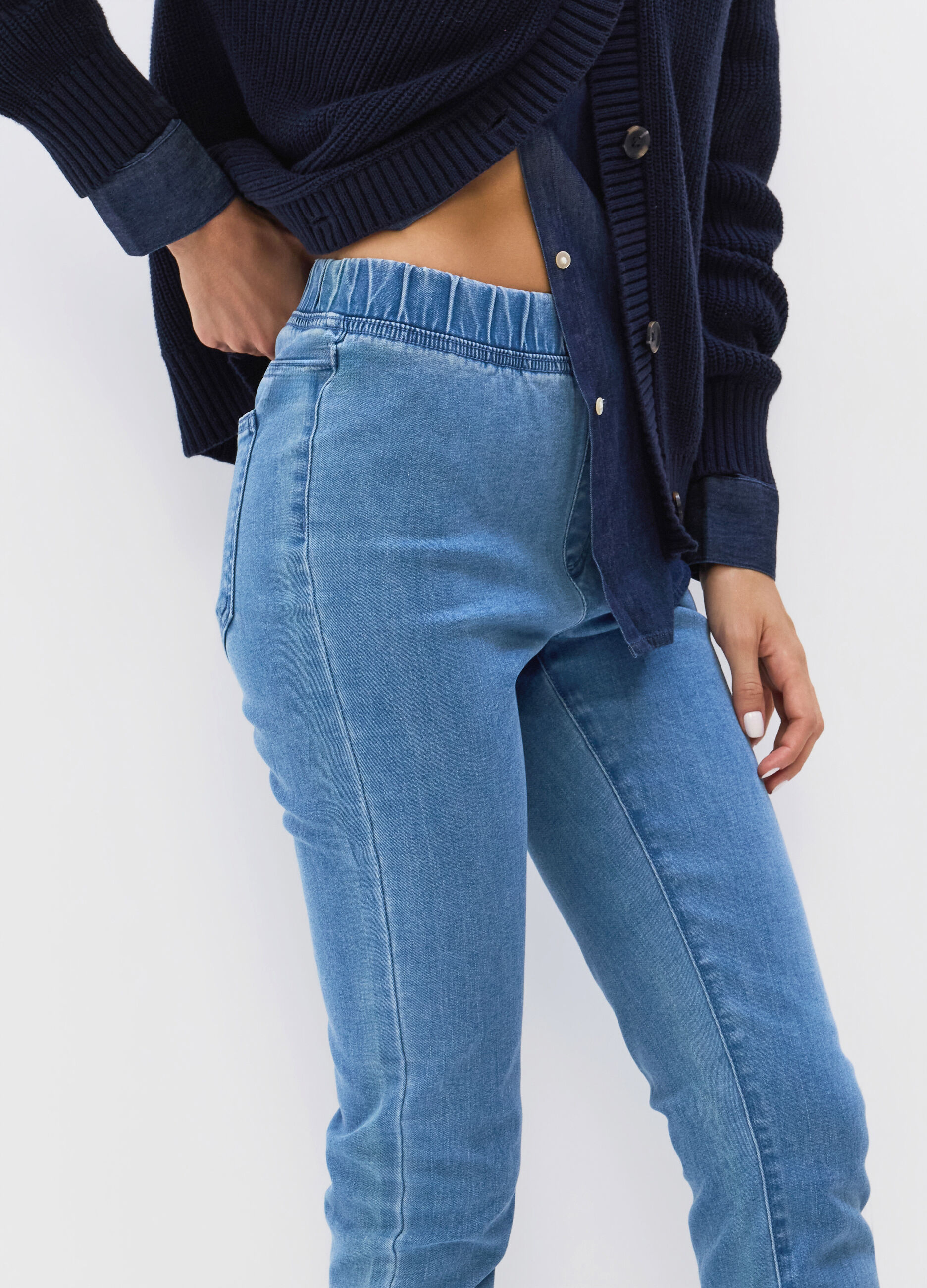 Jeggings in denim misto cotone stretch donna_3