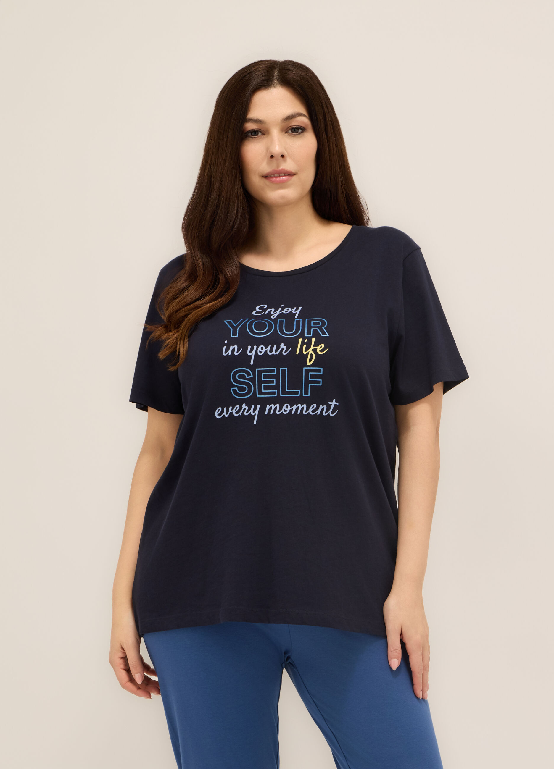 T-shirt in jersey di puro cotone donna curvy_0