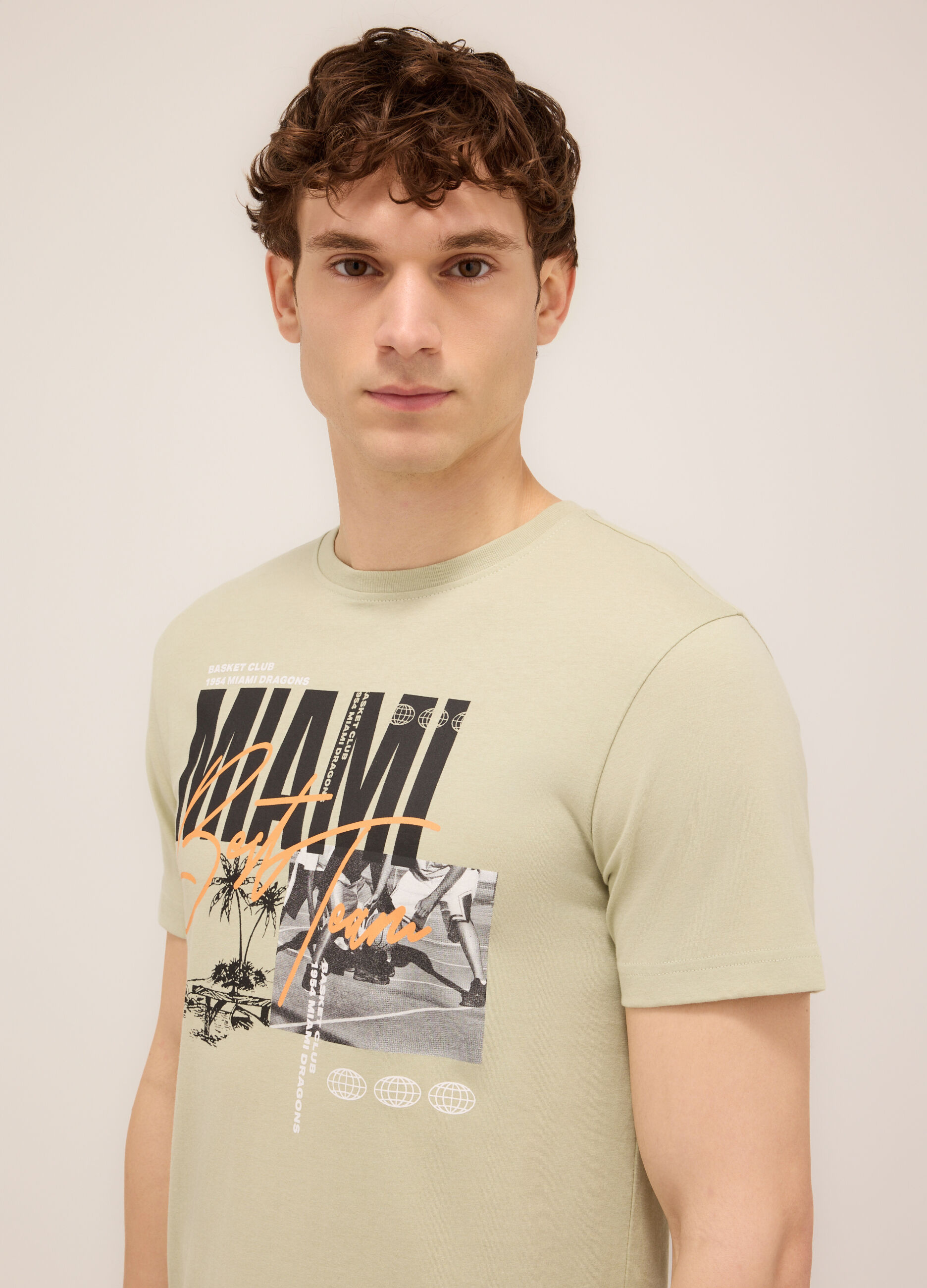 T-shirt girocollo stampa Miami uomo_2