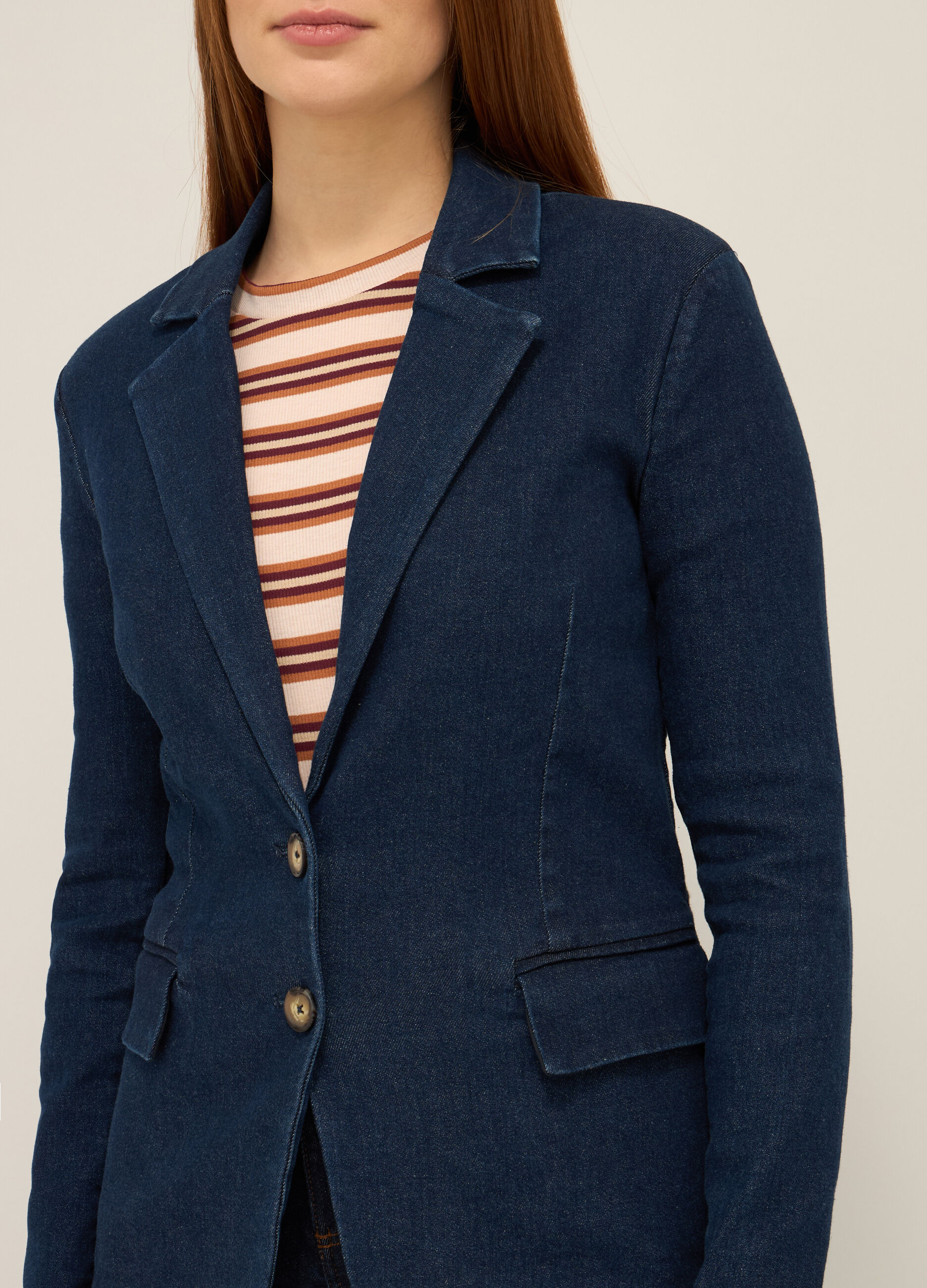 Blazer in stretch denim donna_2