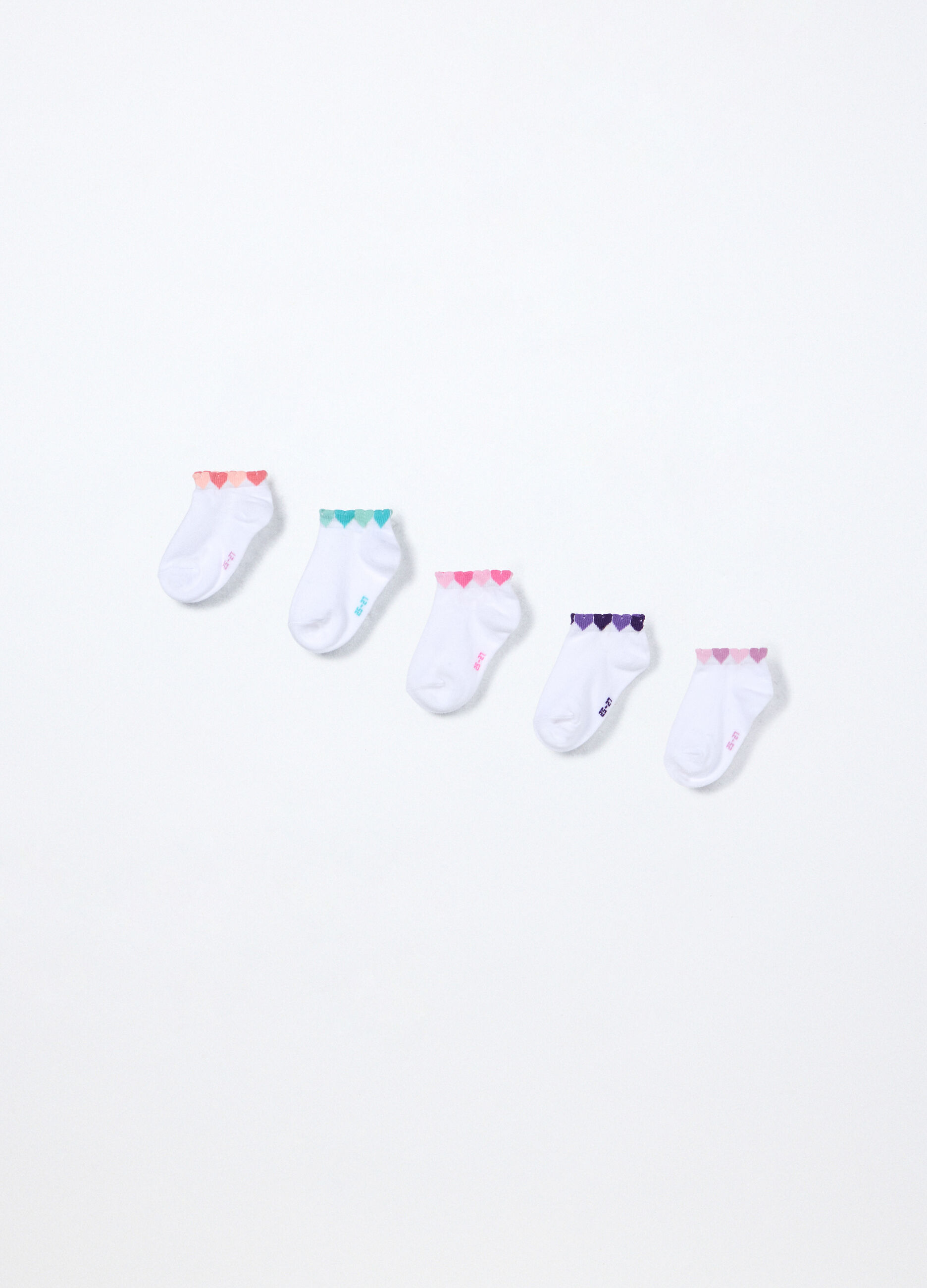 Pack 5 calze corte misto cotone bambina_1