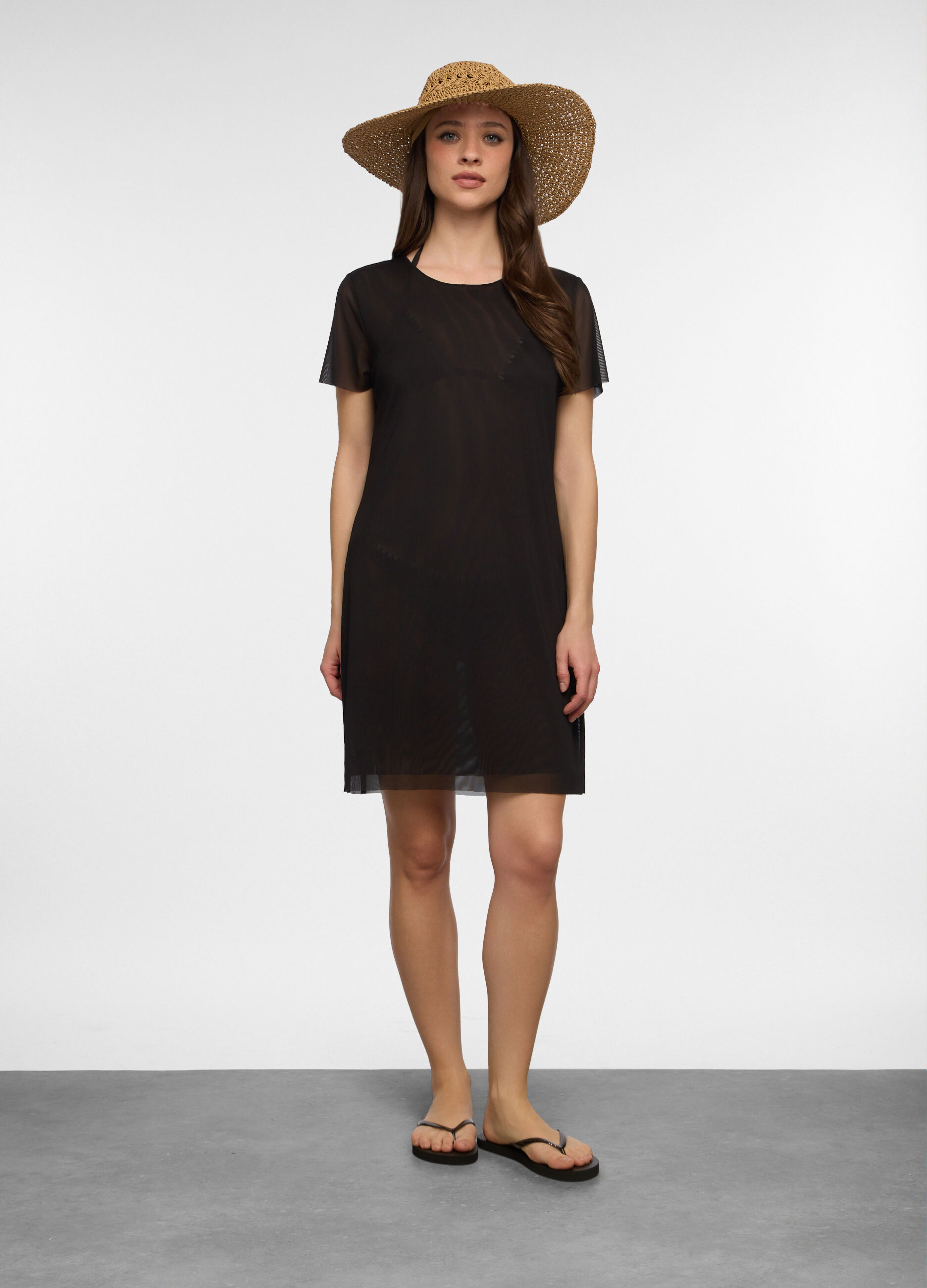 Copri costume maxi t-shirt stretch donna_0
