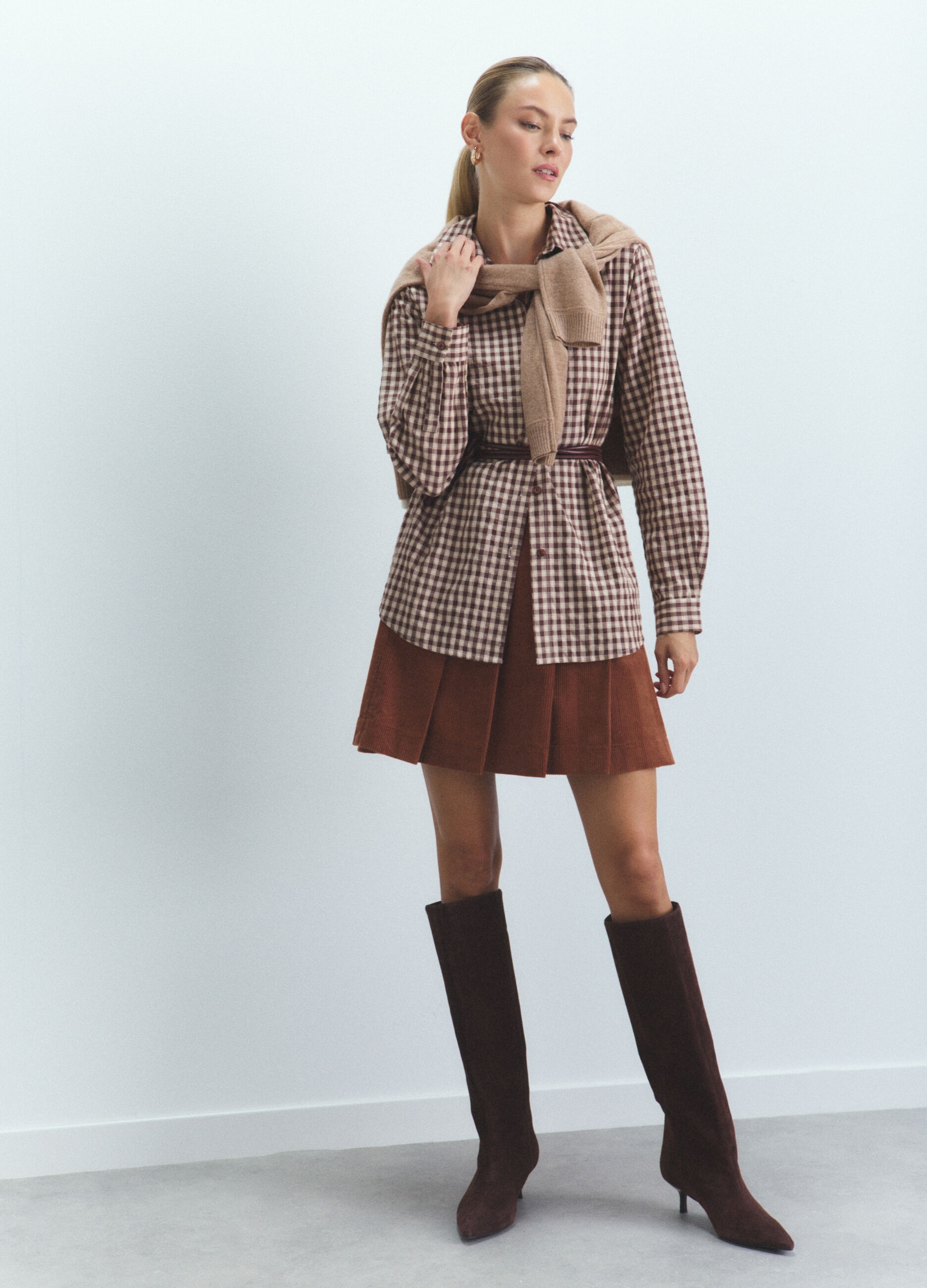 Camicia Fit Over con colletto alla francese donna_0