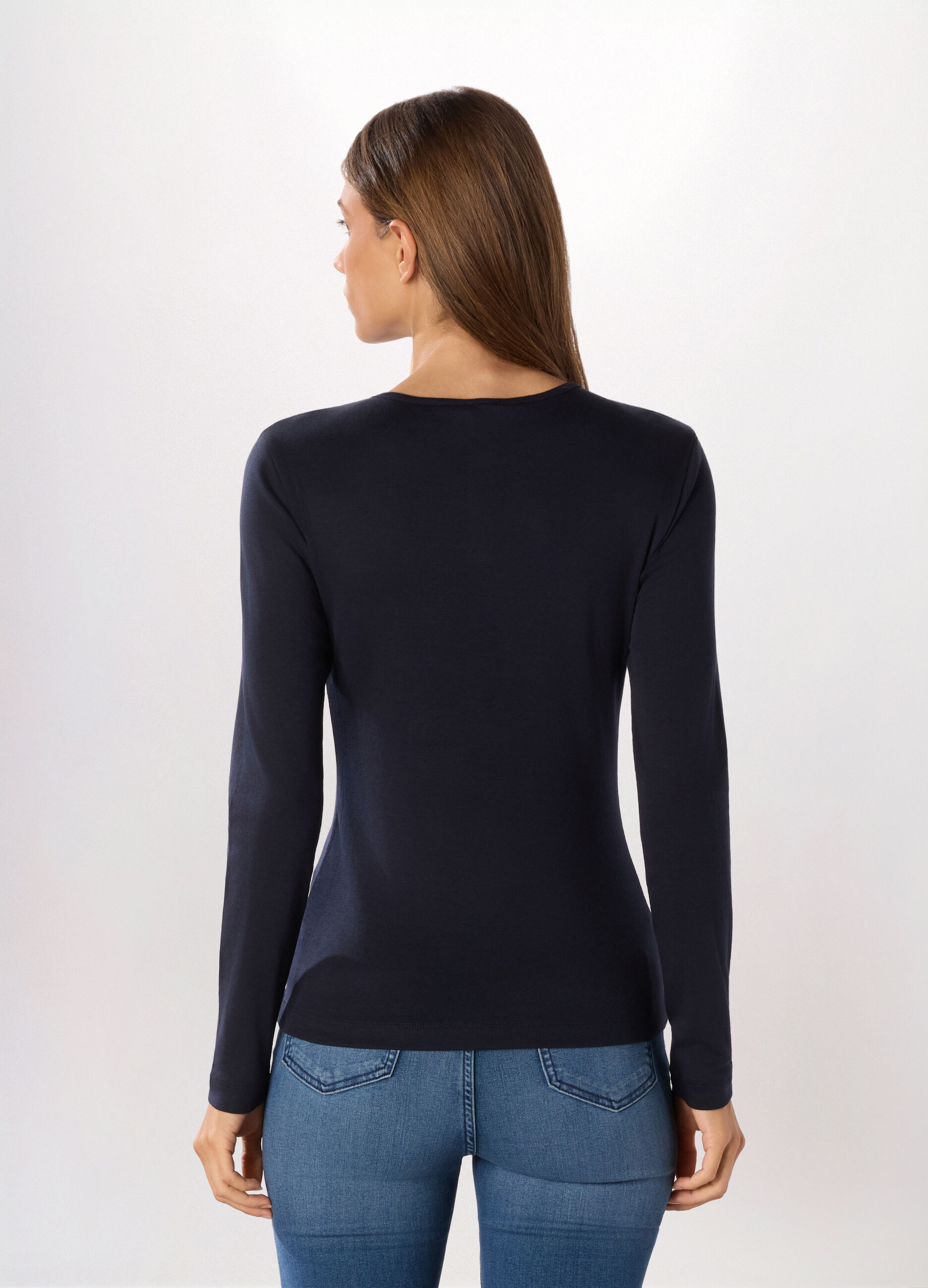 T-shirt in costina di cotone donna_1