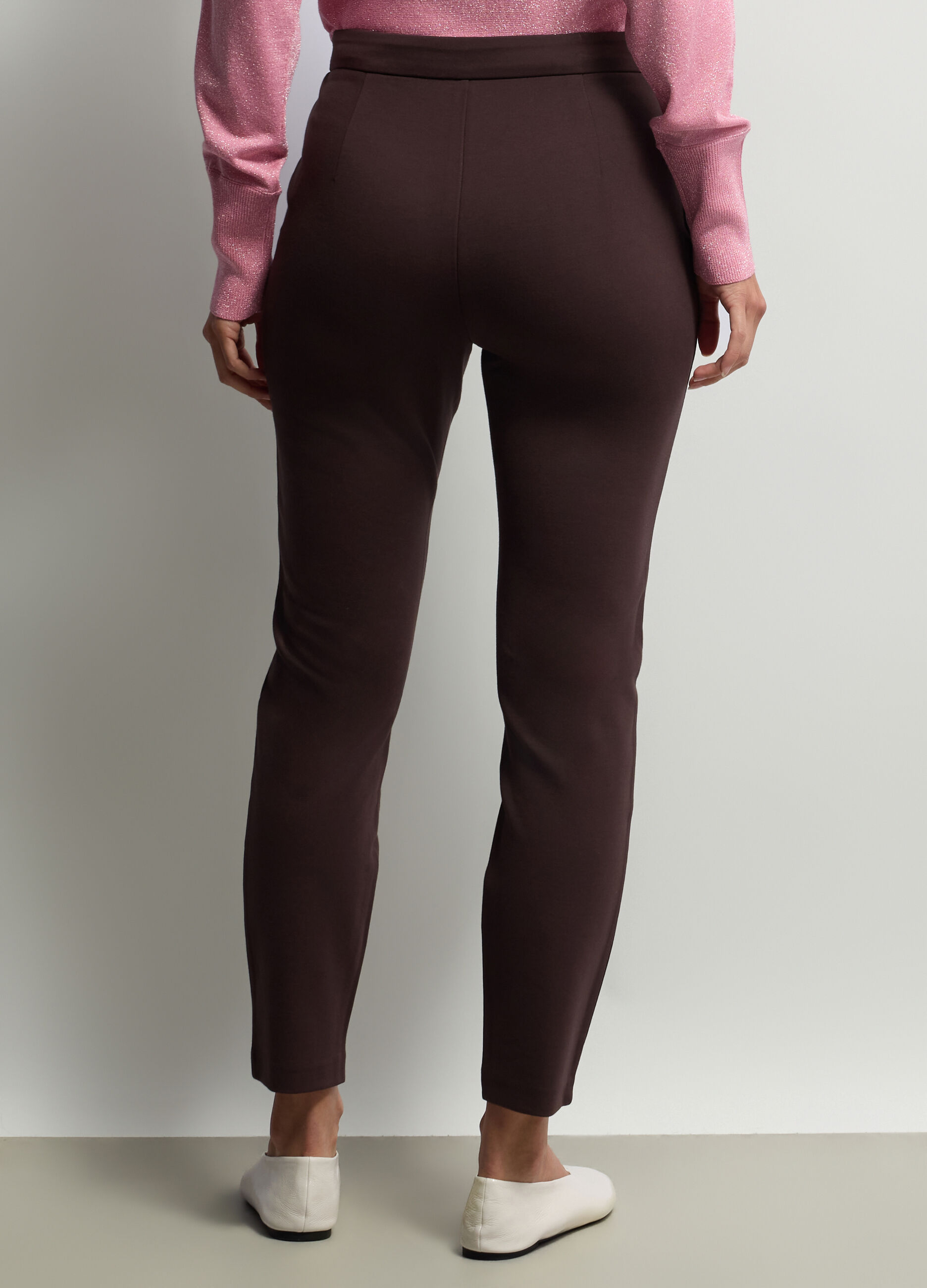 Pantaloni Fit Slim in Punto Milano di misto viscosa stretch donna_2