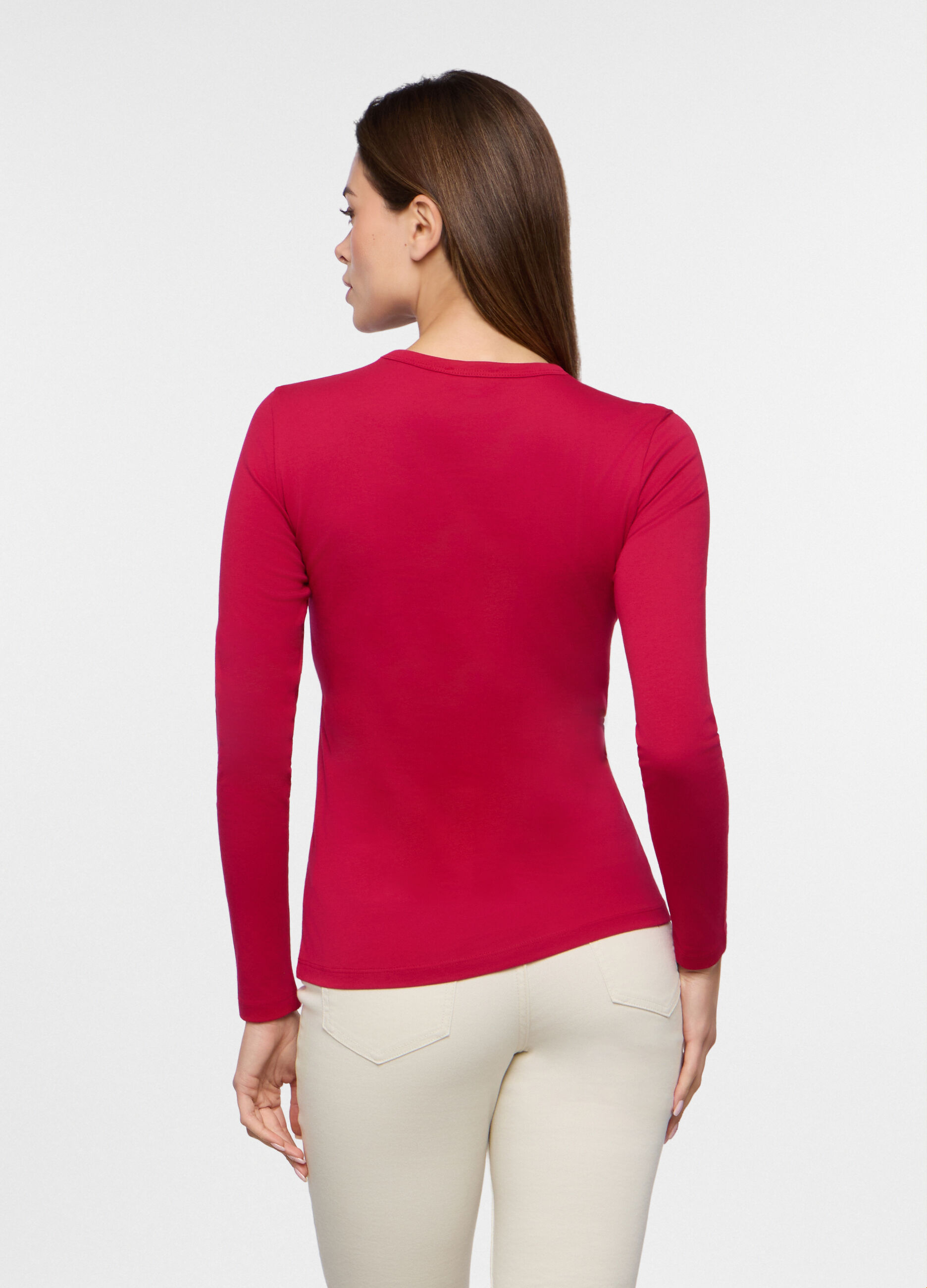 T-shirt in jersey di puro cotone donna_1