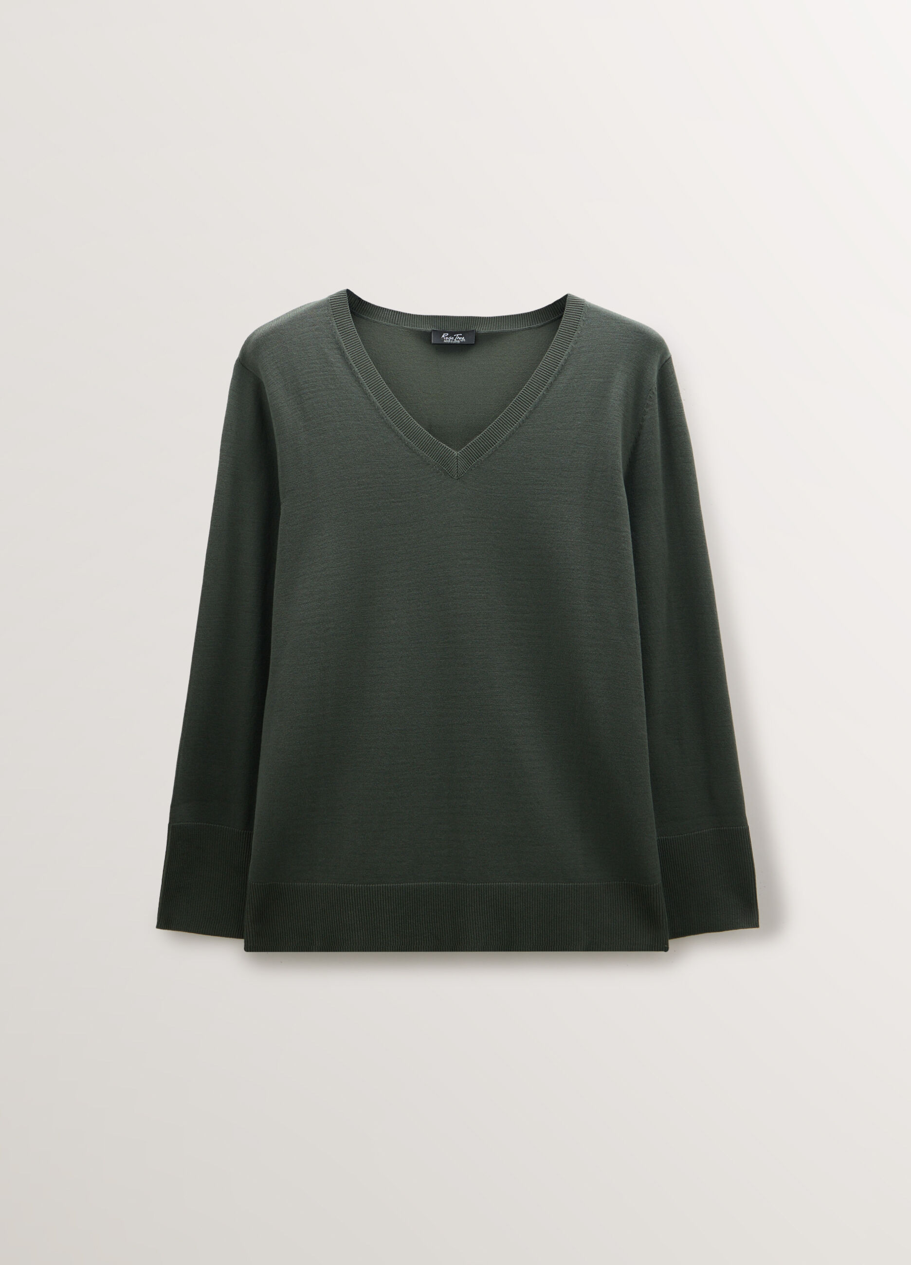 Maglia con scollo a V rasata donna curvy_0