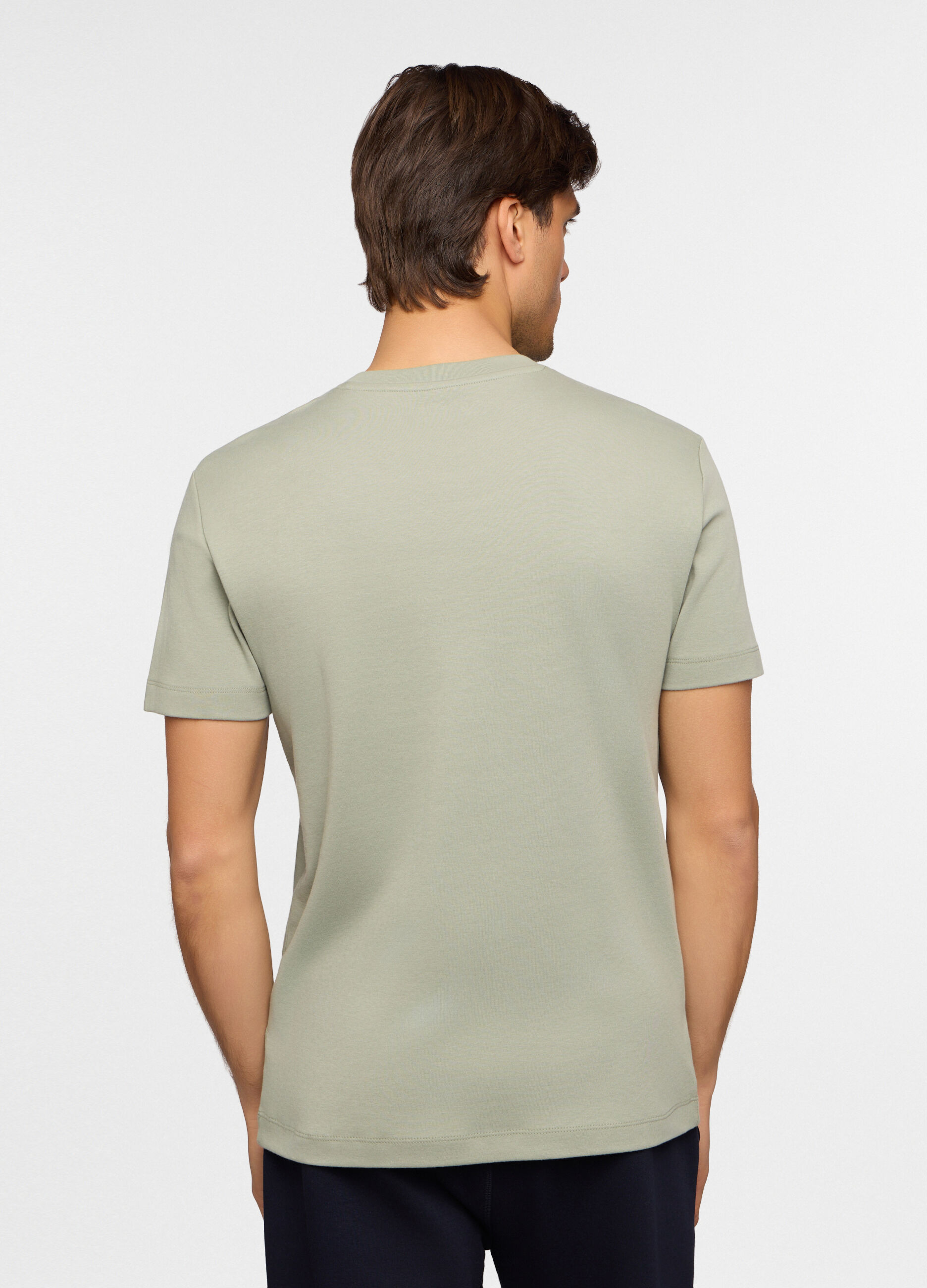 T-shirt girocollo in interlock di cotone uomo_1