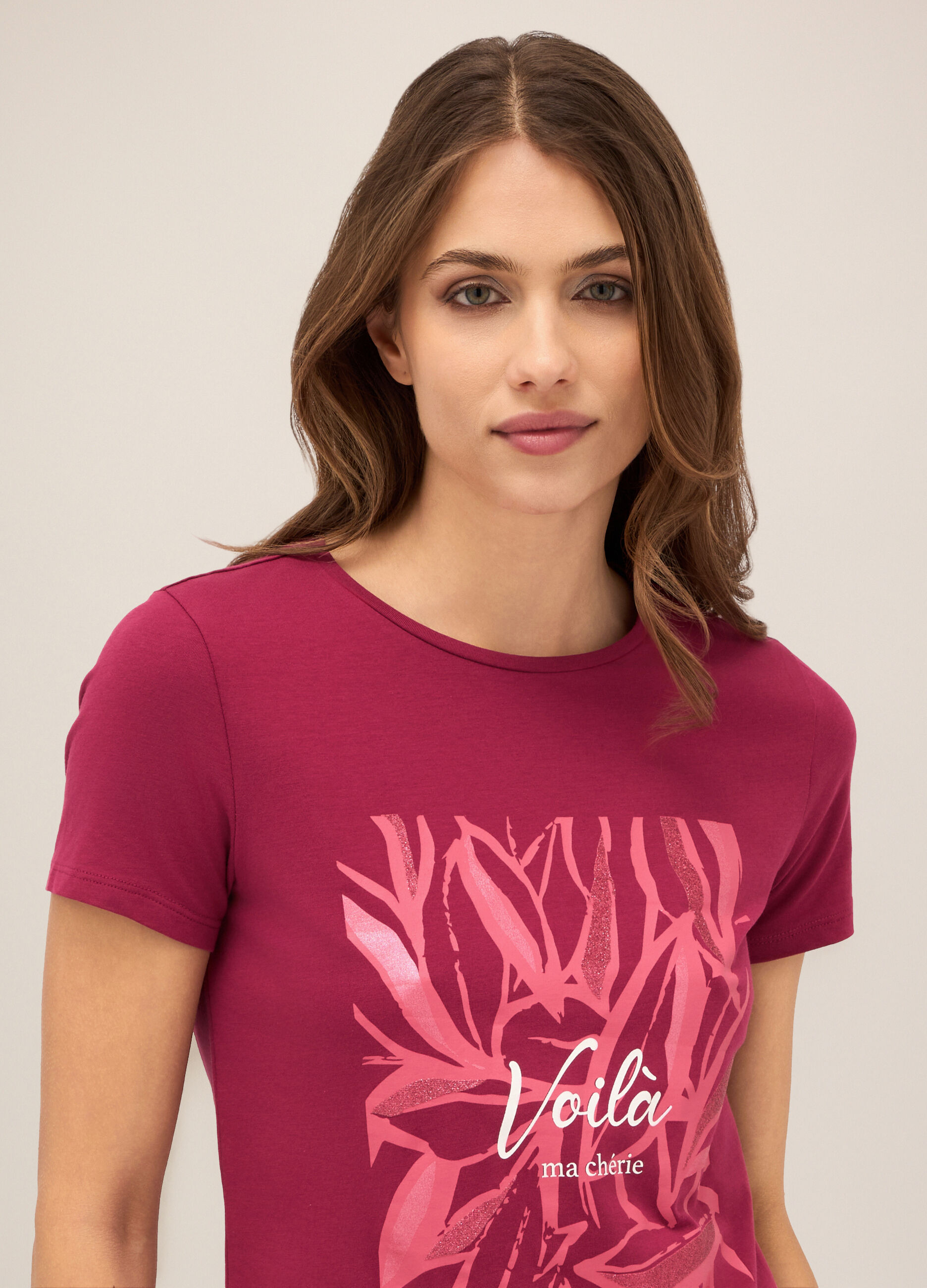 T-shirt in cotone stretch donna_2