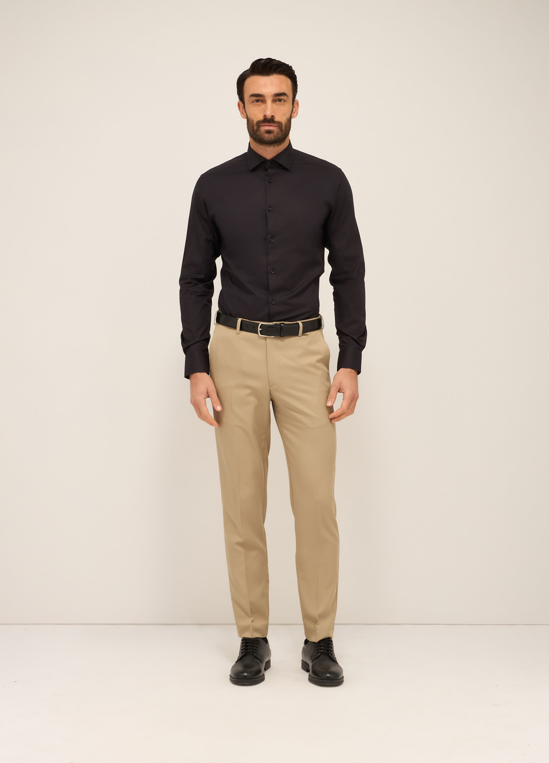 Camicia slim fit in cotone stretch uomo_1