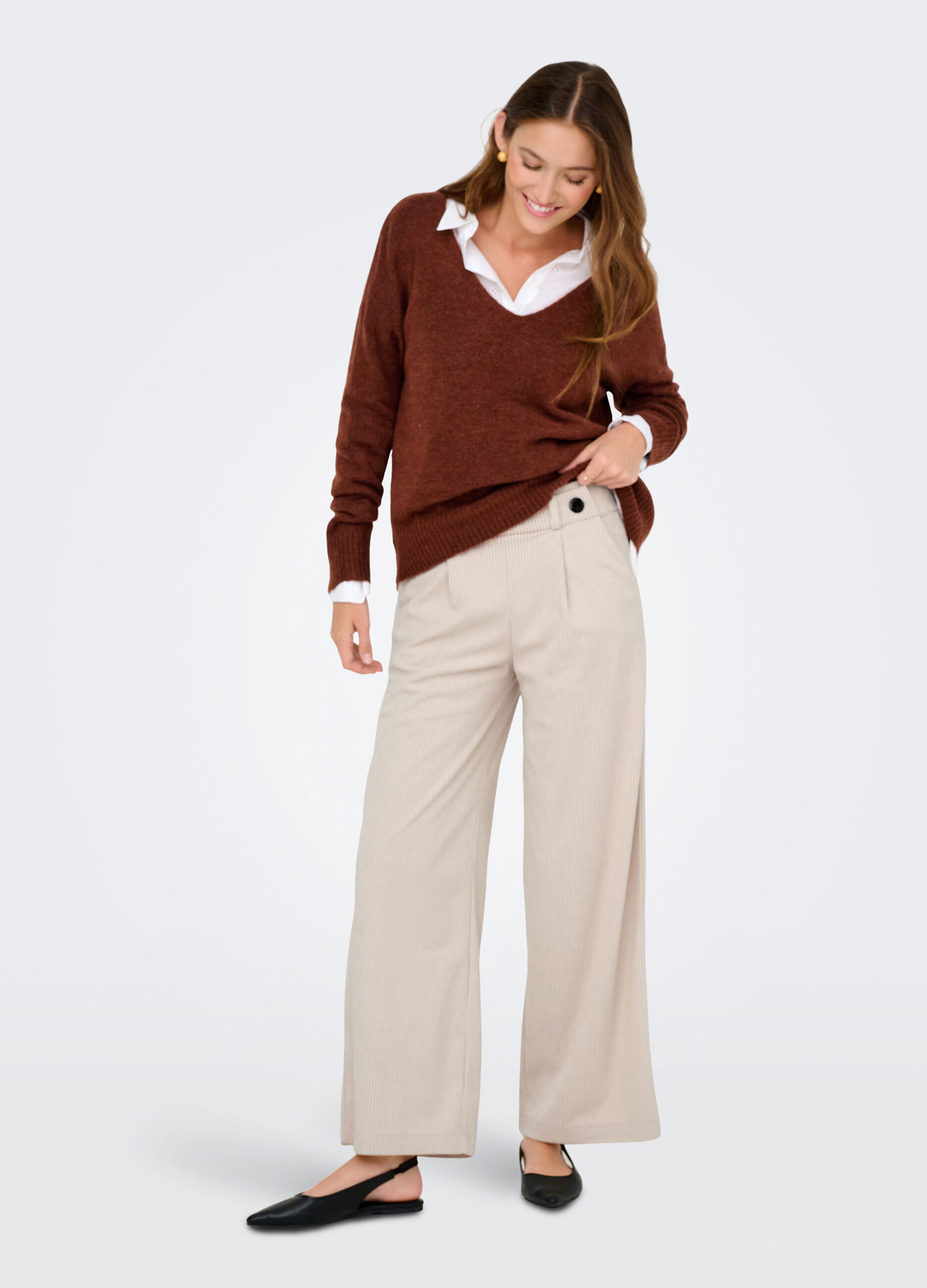 Pantaloni in costina di velluto donna_0