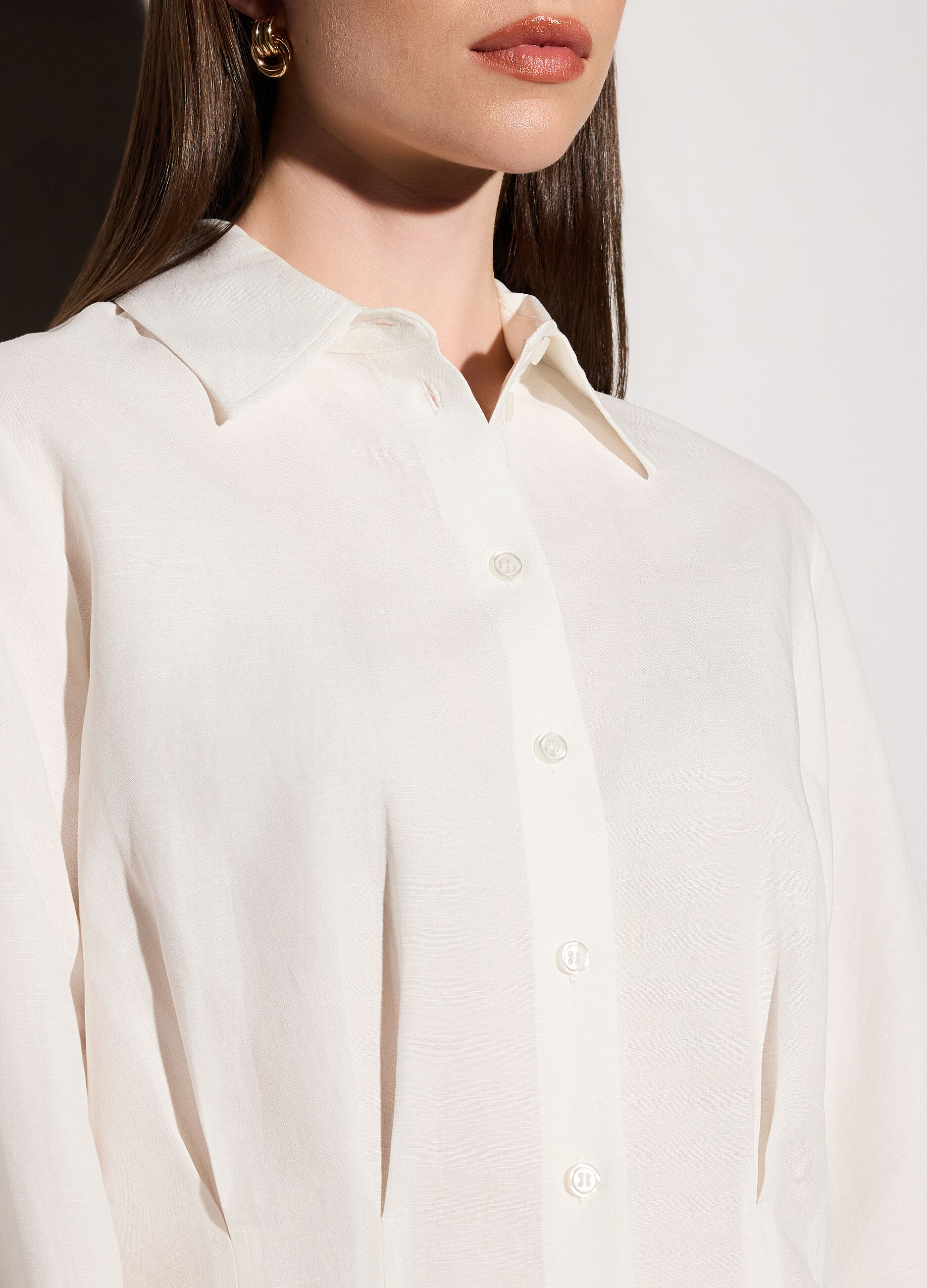 Camicia over fit con collo alla francese donna_3