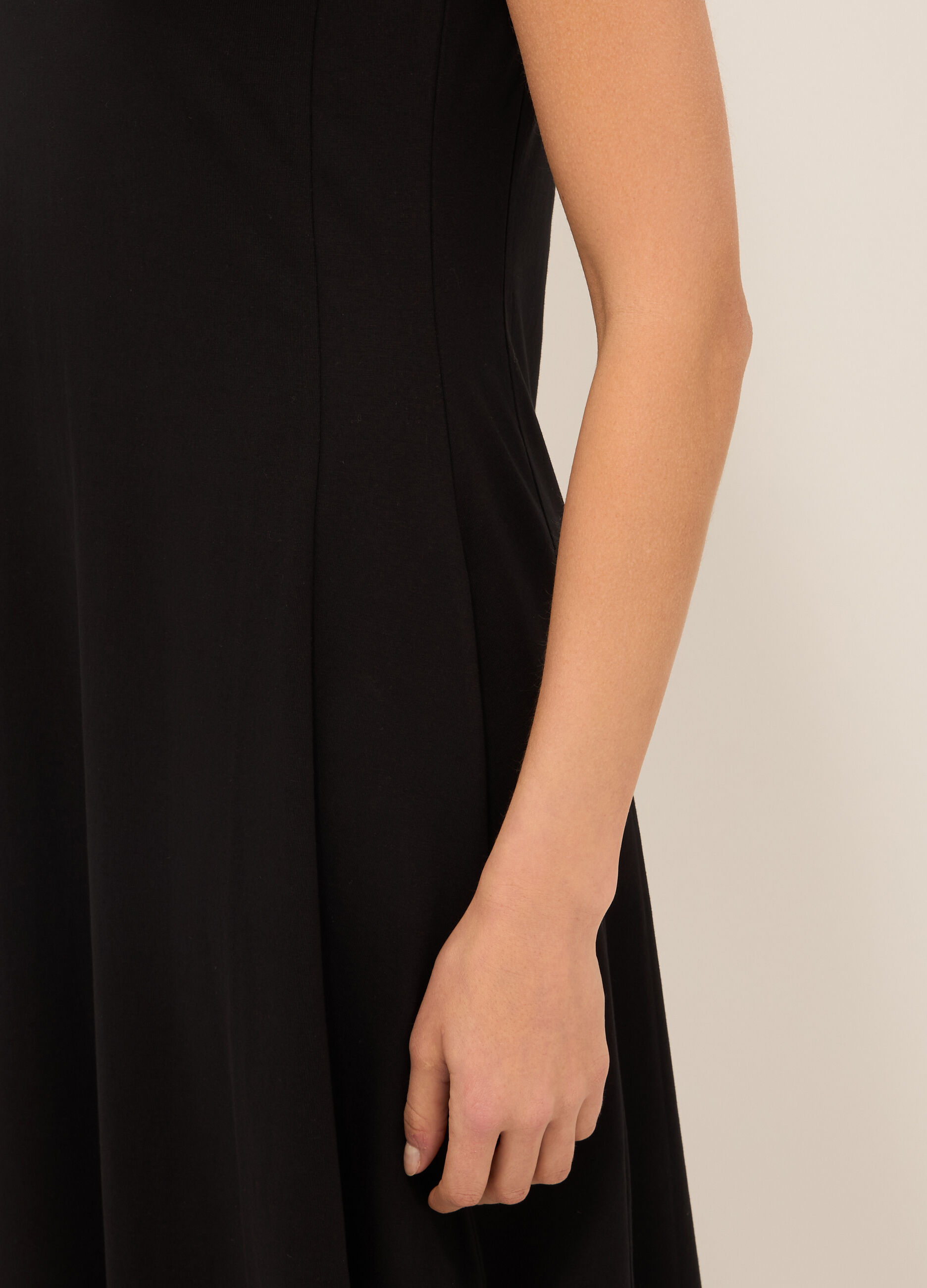 Abito lungo in jersey di cotone stretch donna_2