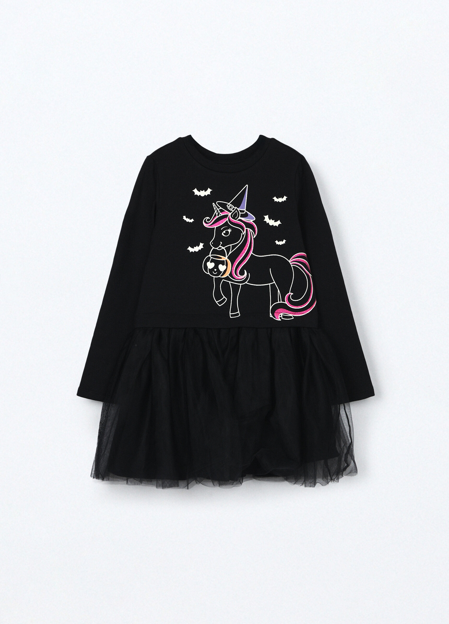 Vestito in cotone stretch fleece bambina_0