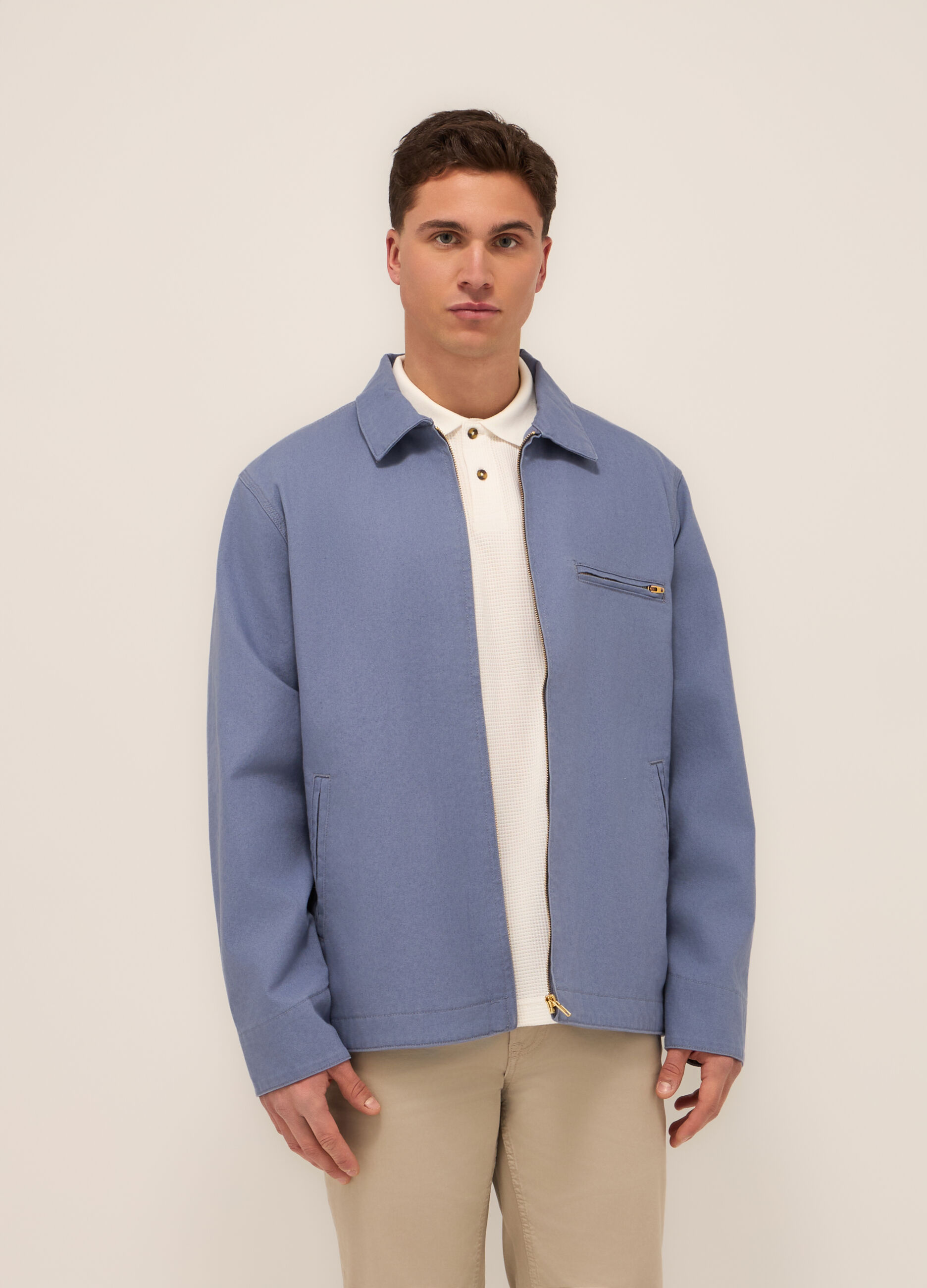 Giacca a camicia con zip uomo_0