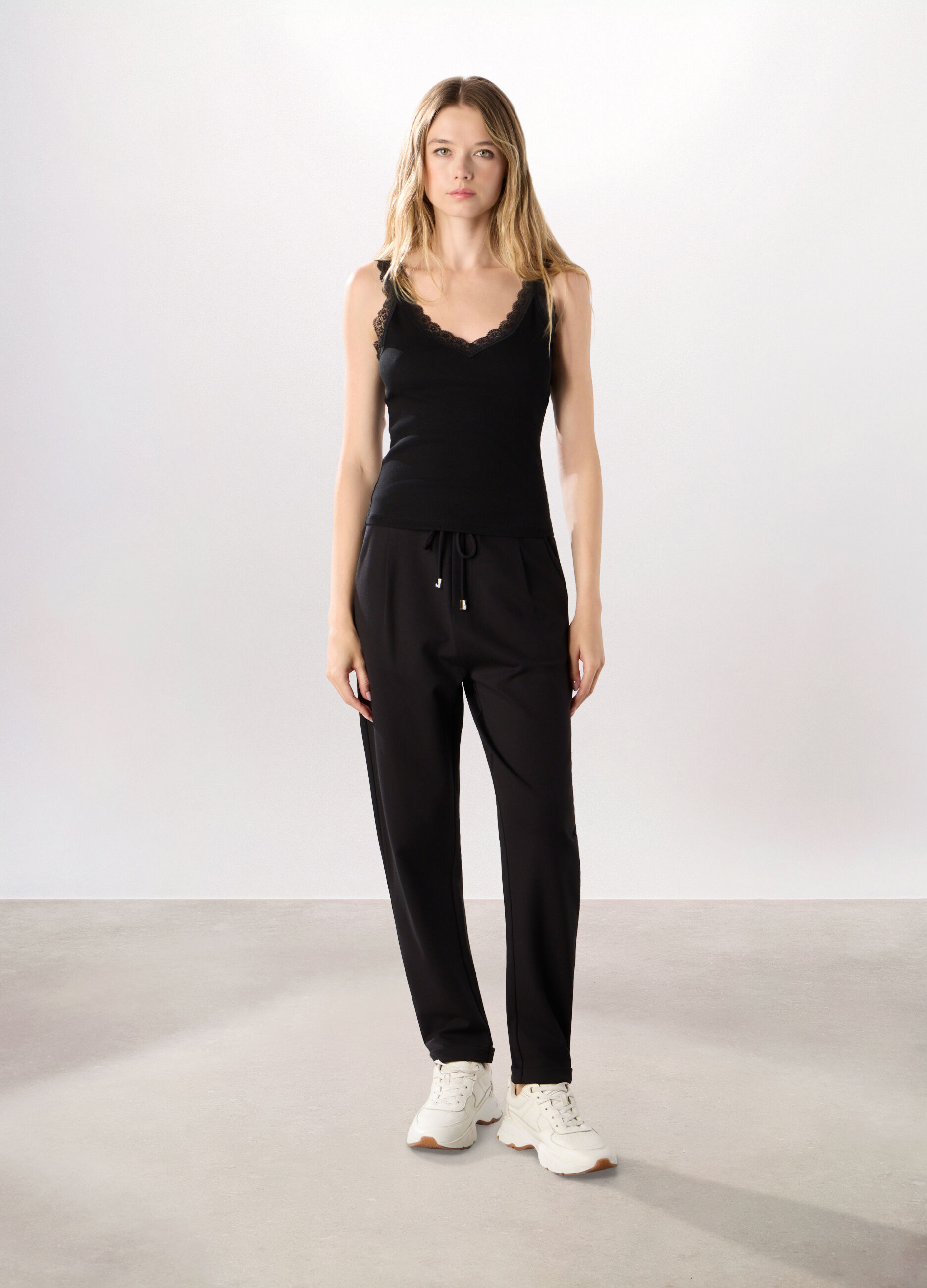 Jogger in jersey stretch misto viscosa donna_1