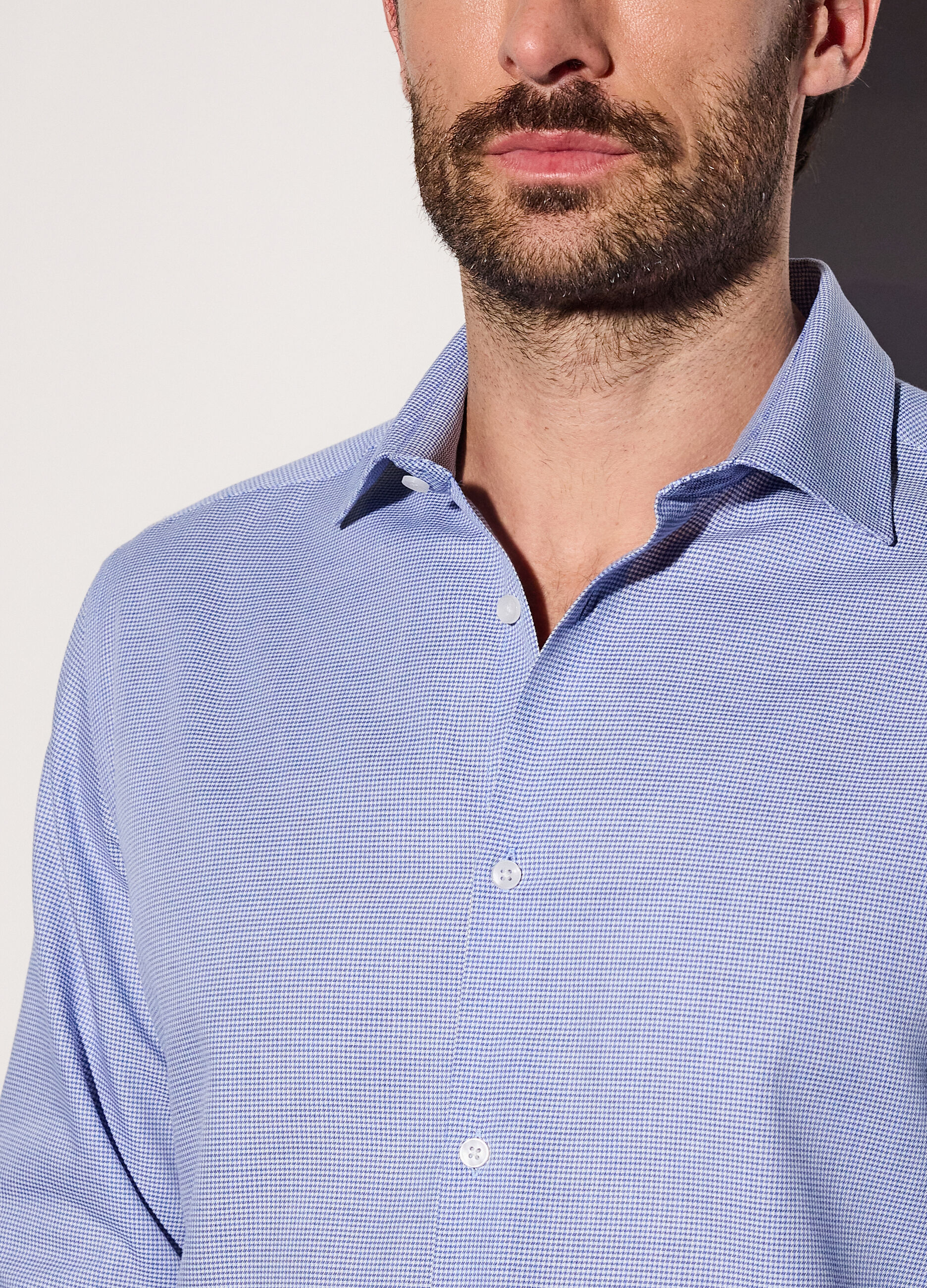 Camicia regular fit in misto cotone uomo_2