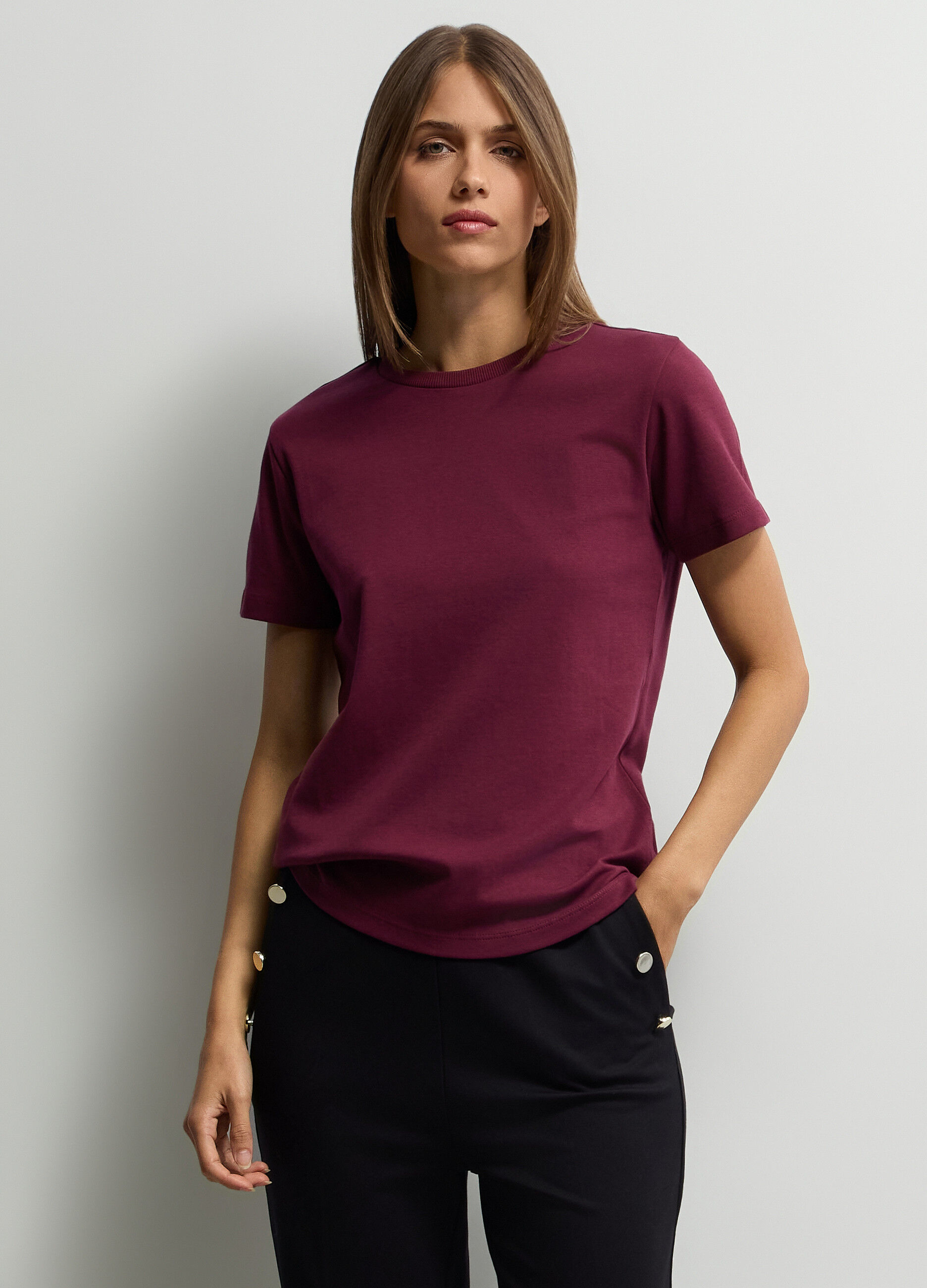 T-shirt girocollo donna_0