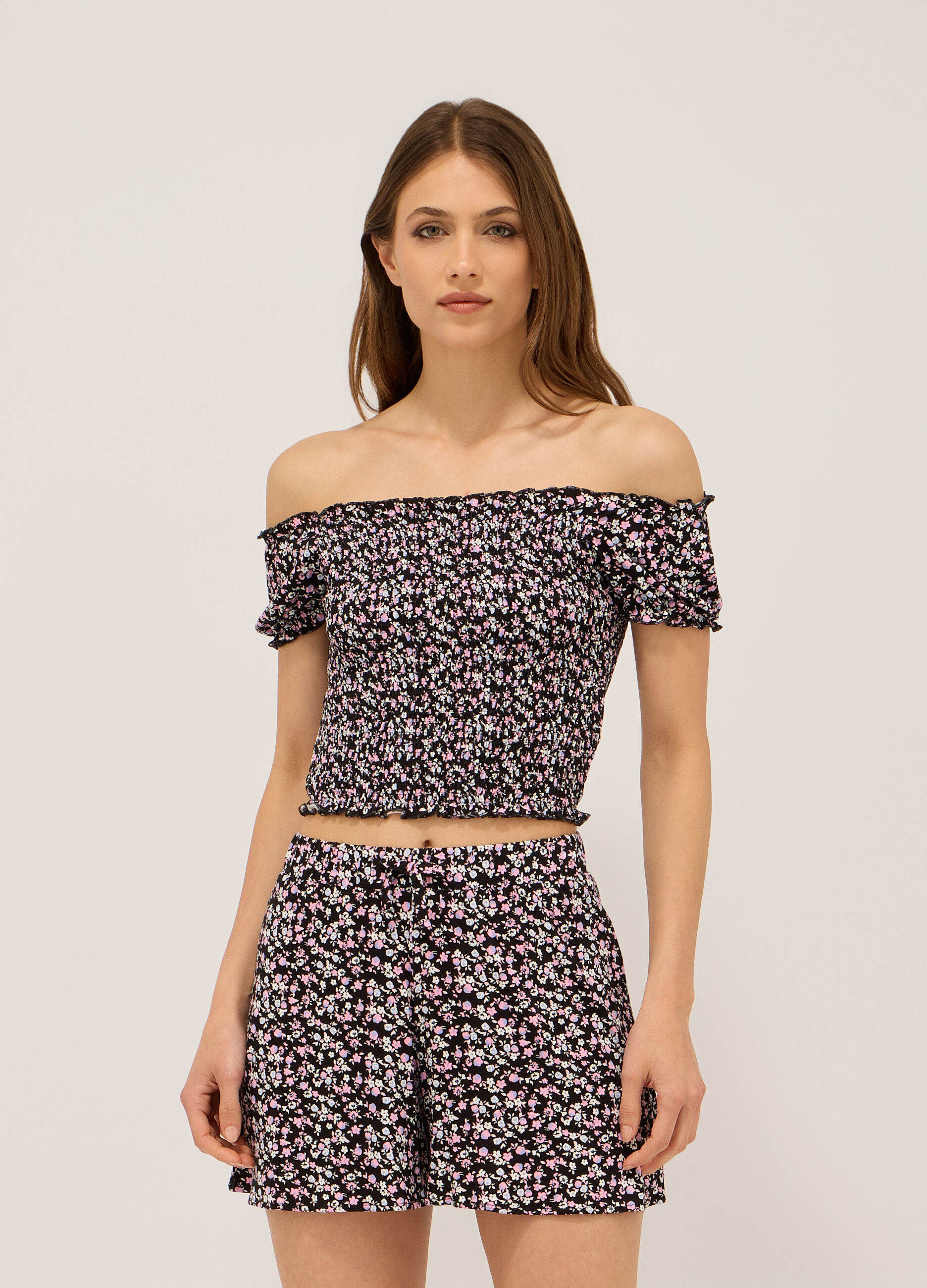 T-shirt in jersey di viscosa stretch donna_0