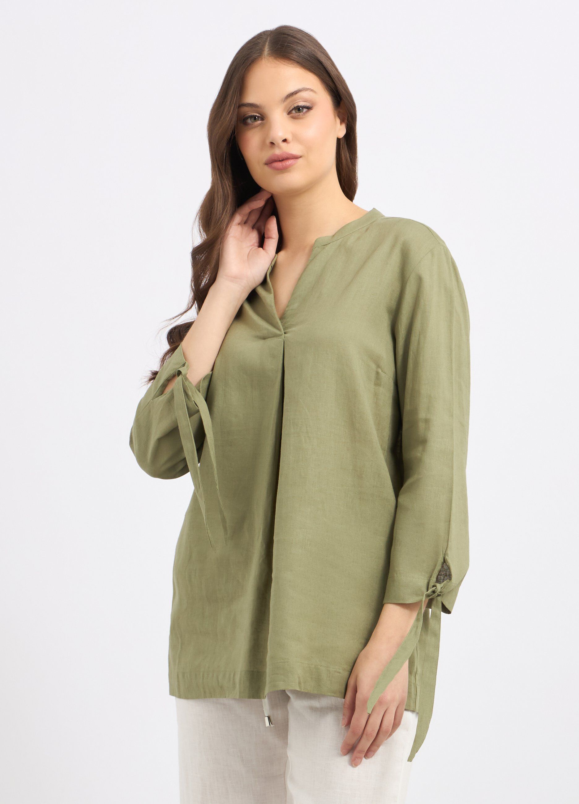 Blusa in misto lino donna_0
