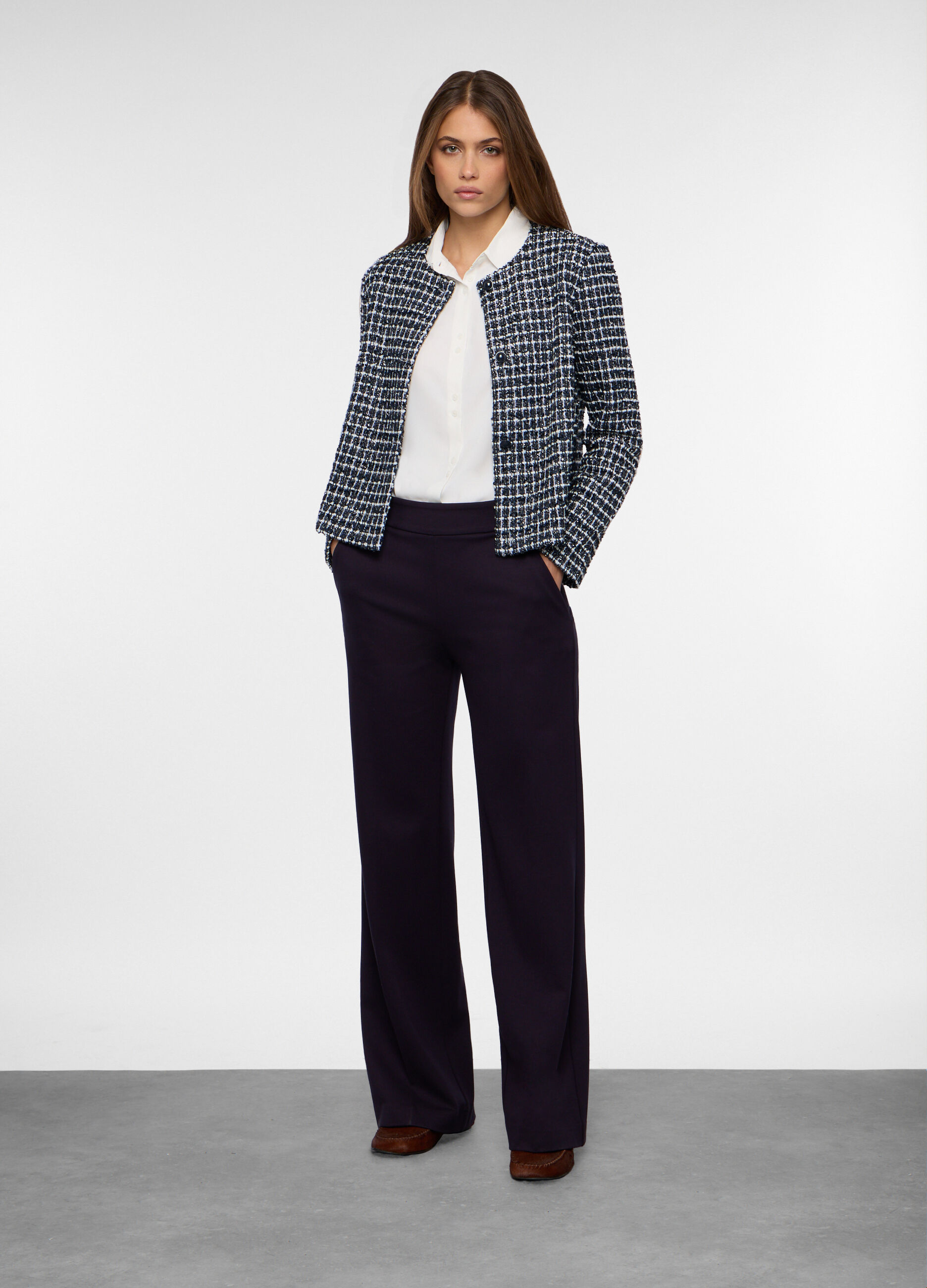 Giacca boucl&eacute; con filo lurex donna_0