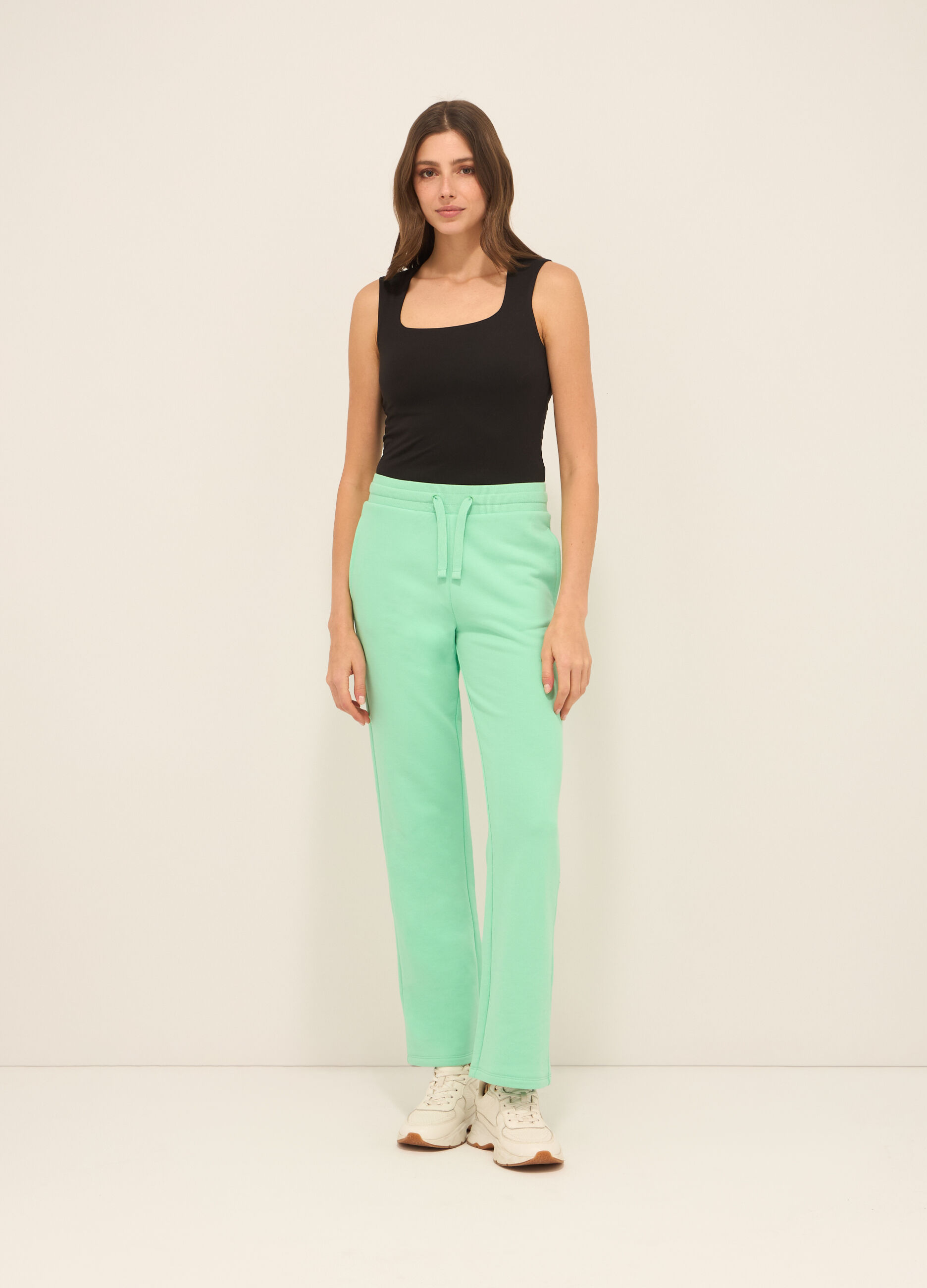Jogger in french terry di misto cotone donna_0