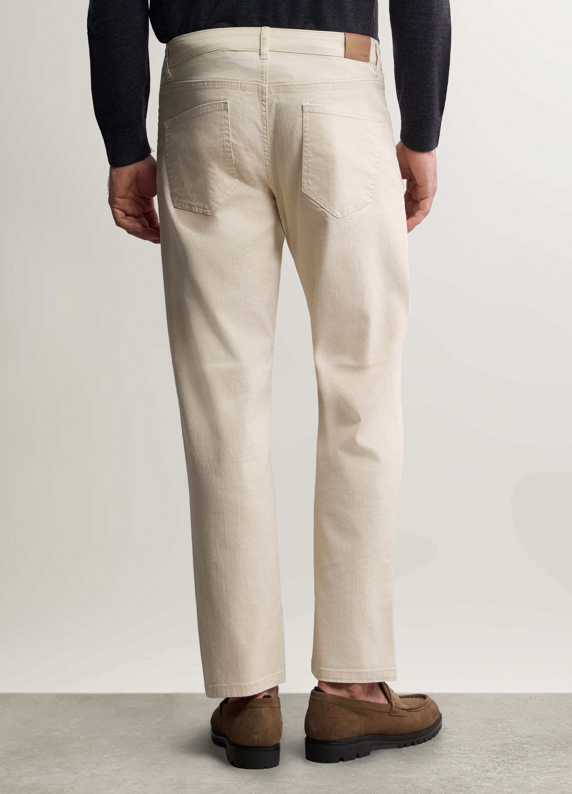 Jeans regular fit in twill di cotone stretch uomo_2