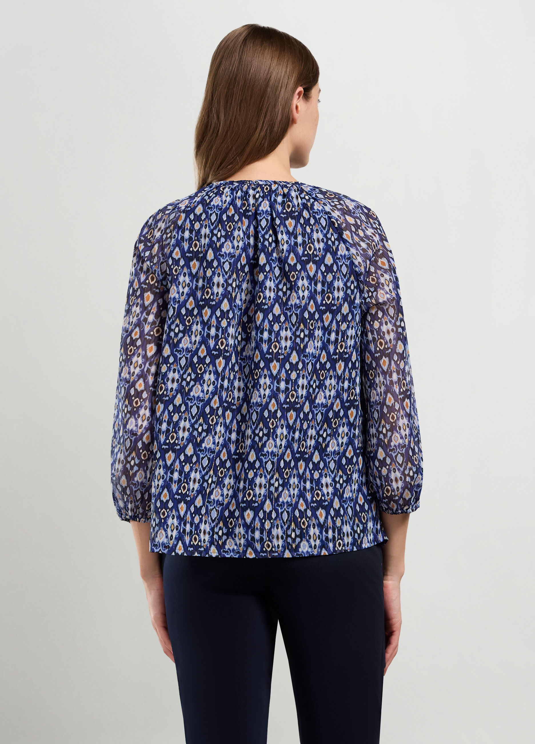 Blusa chiffon con stampa donna_1