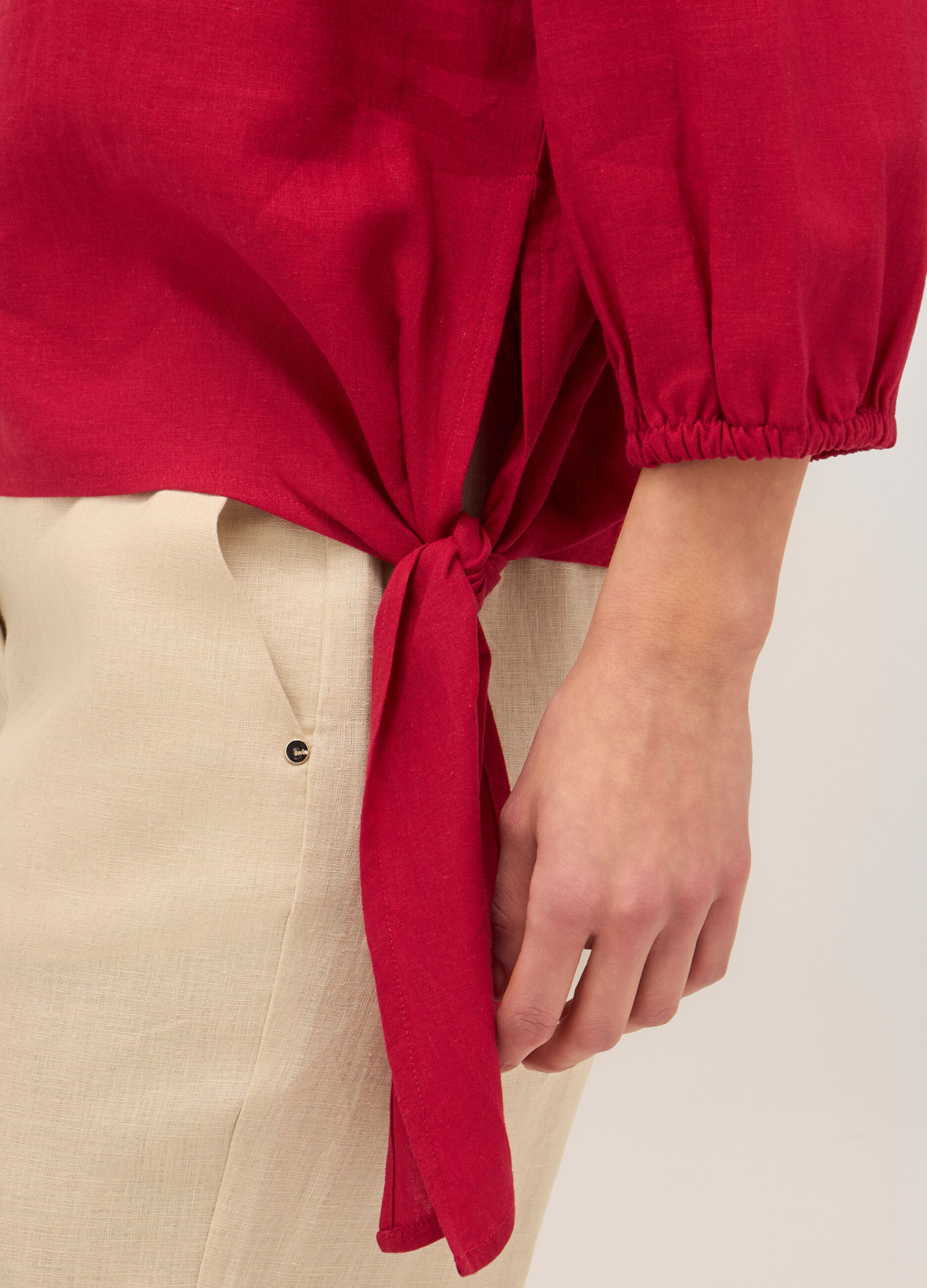 Blusa in misto lino donna_2