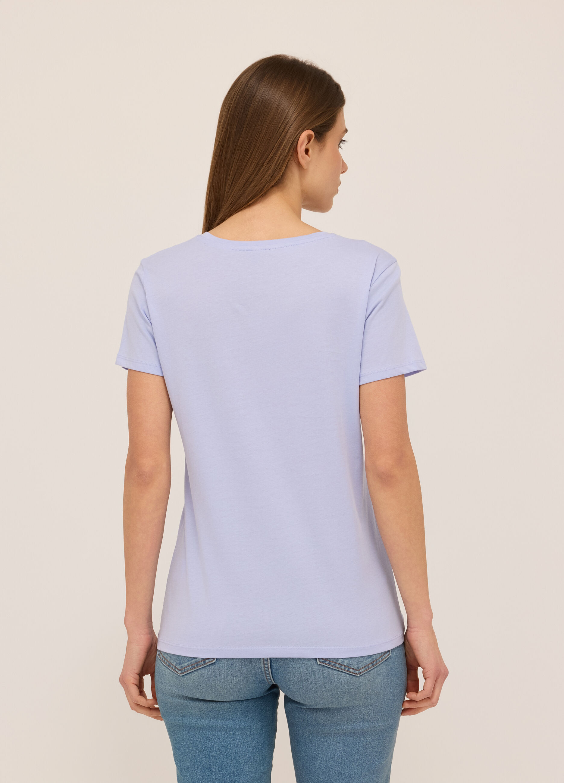 T-shirt in jersey di puro cotone donna_1
