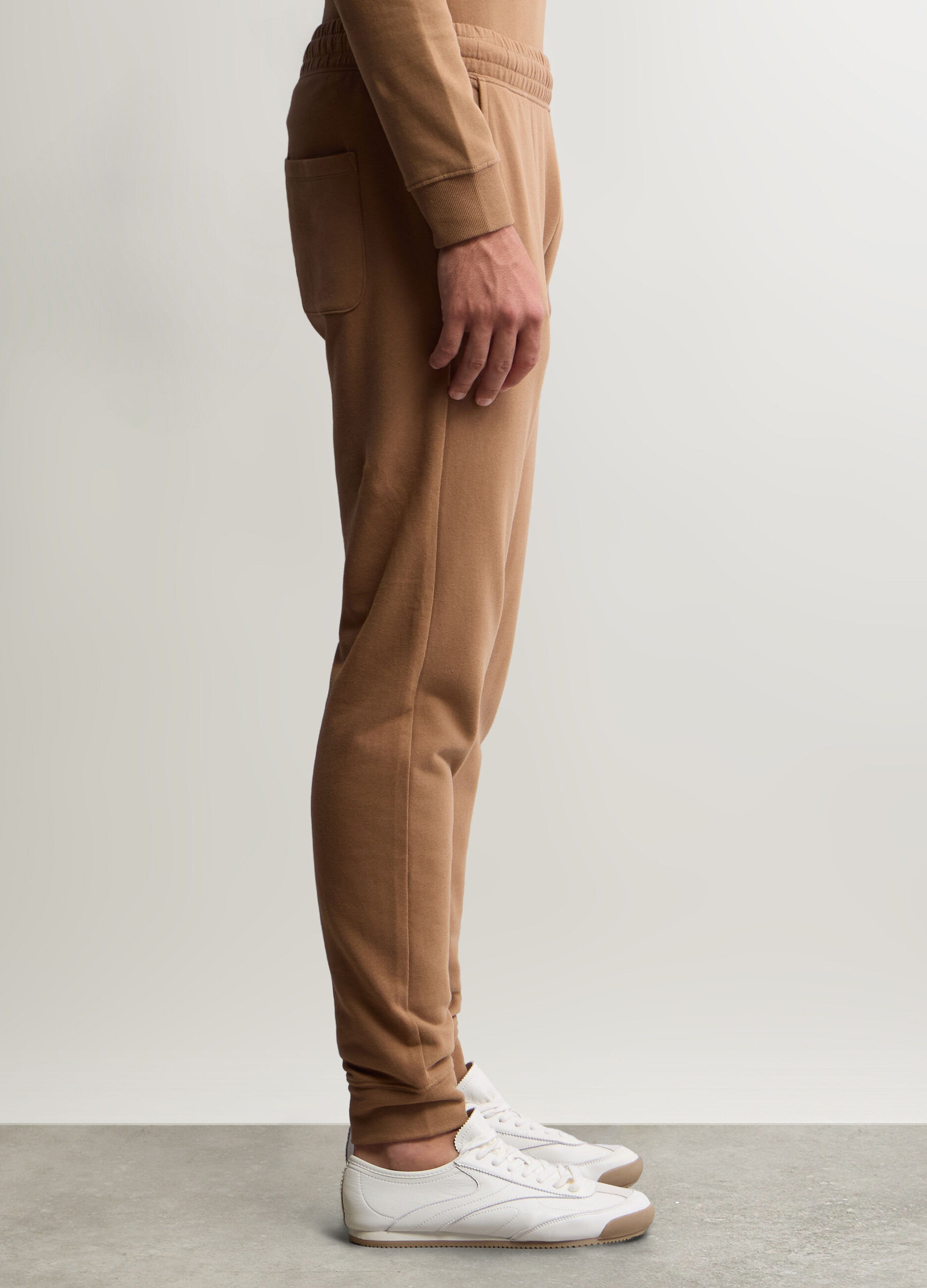 Jogger slim fit in felpa di cotone uomo_1