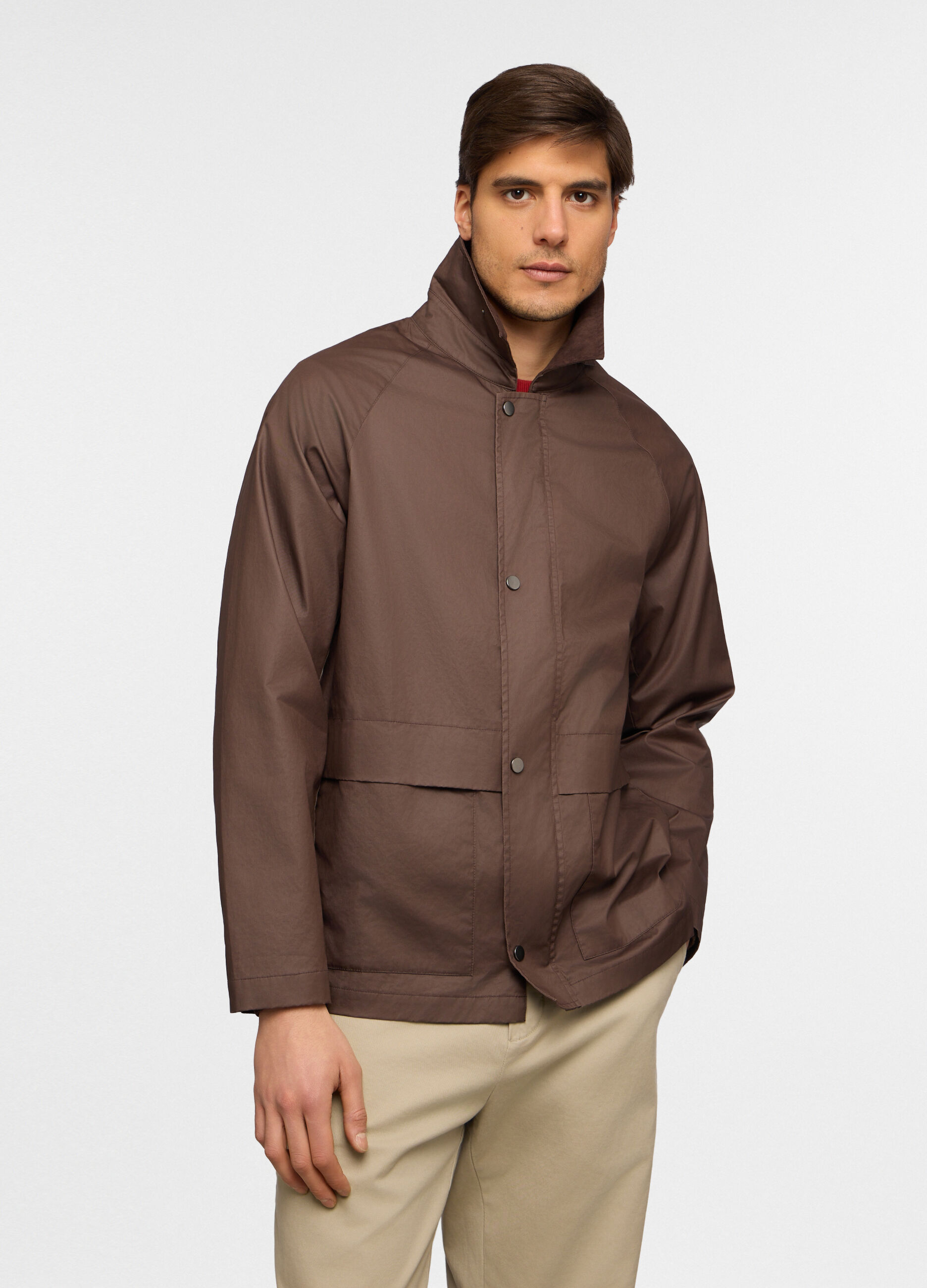 Giacca antivento e antipioggia in cotone cerato uomo_0