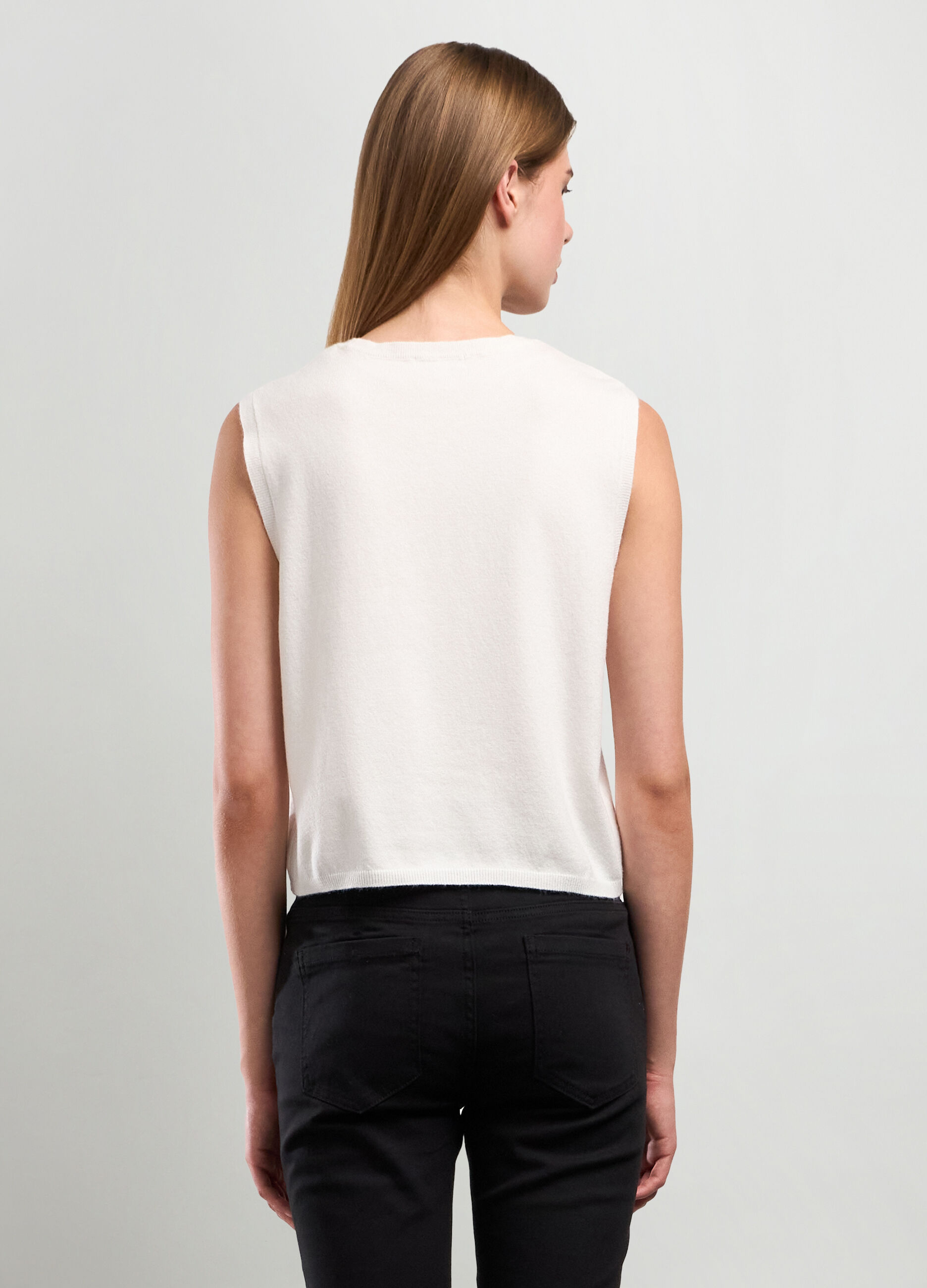 Gilet tricot in misto viscosa donna_1