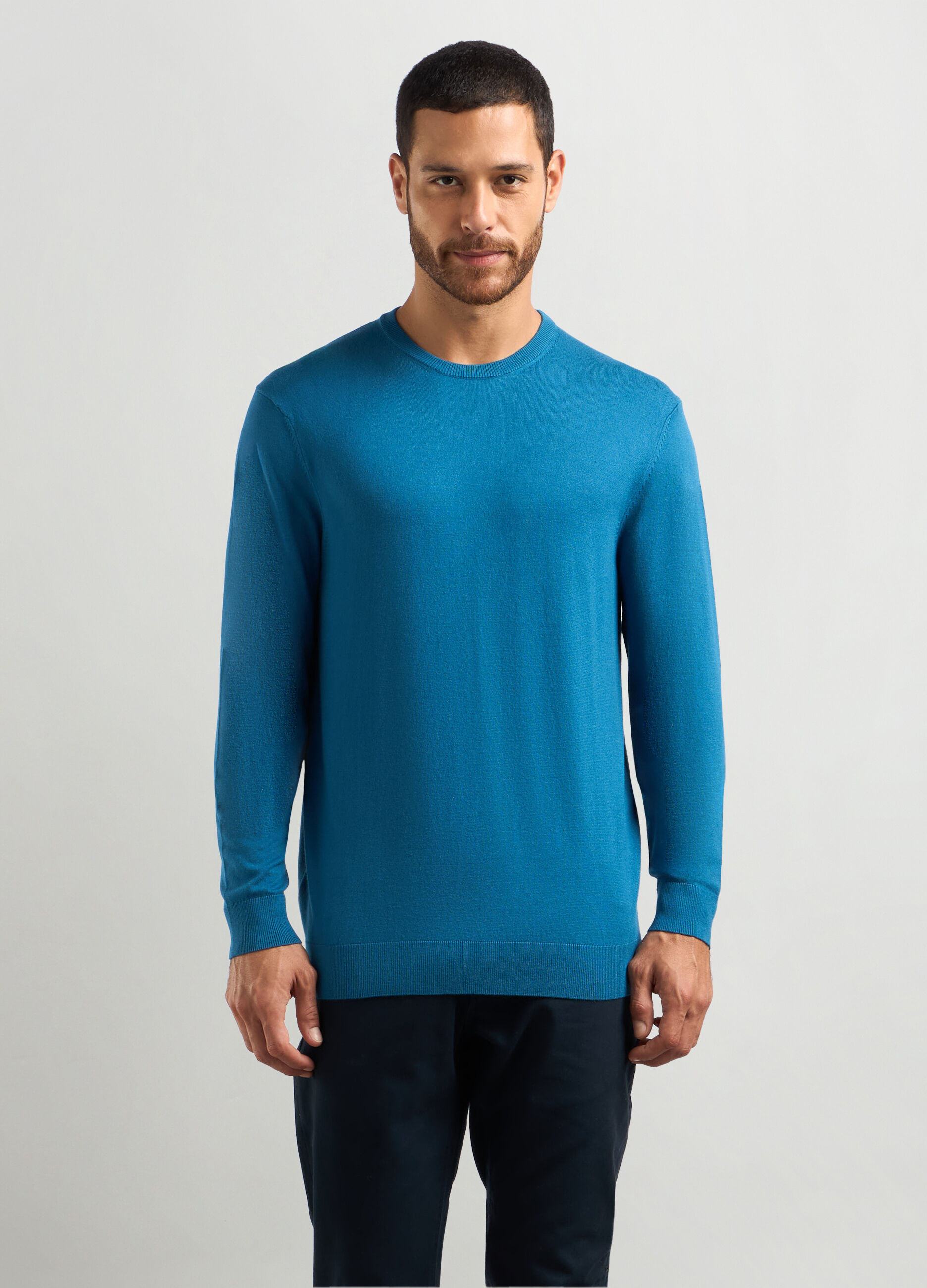 Maglione girocollo maglia rasata uomo_0