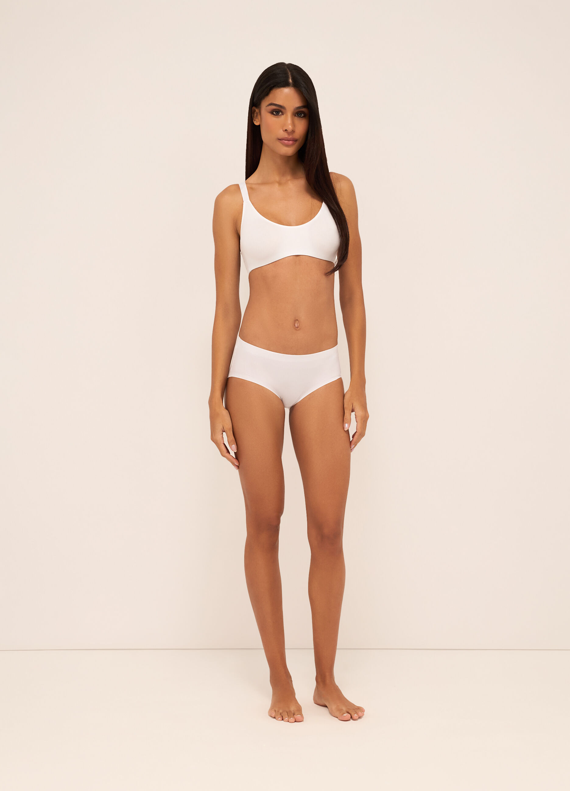 Reggiseno crop top in cotone stretch donna_0