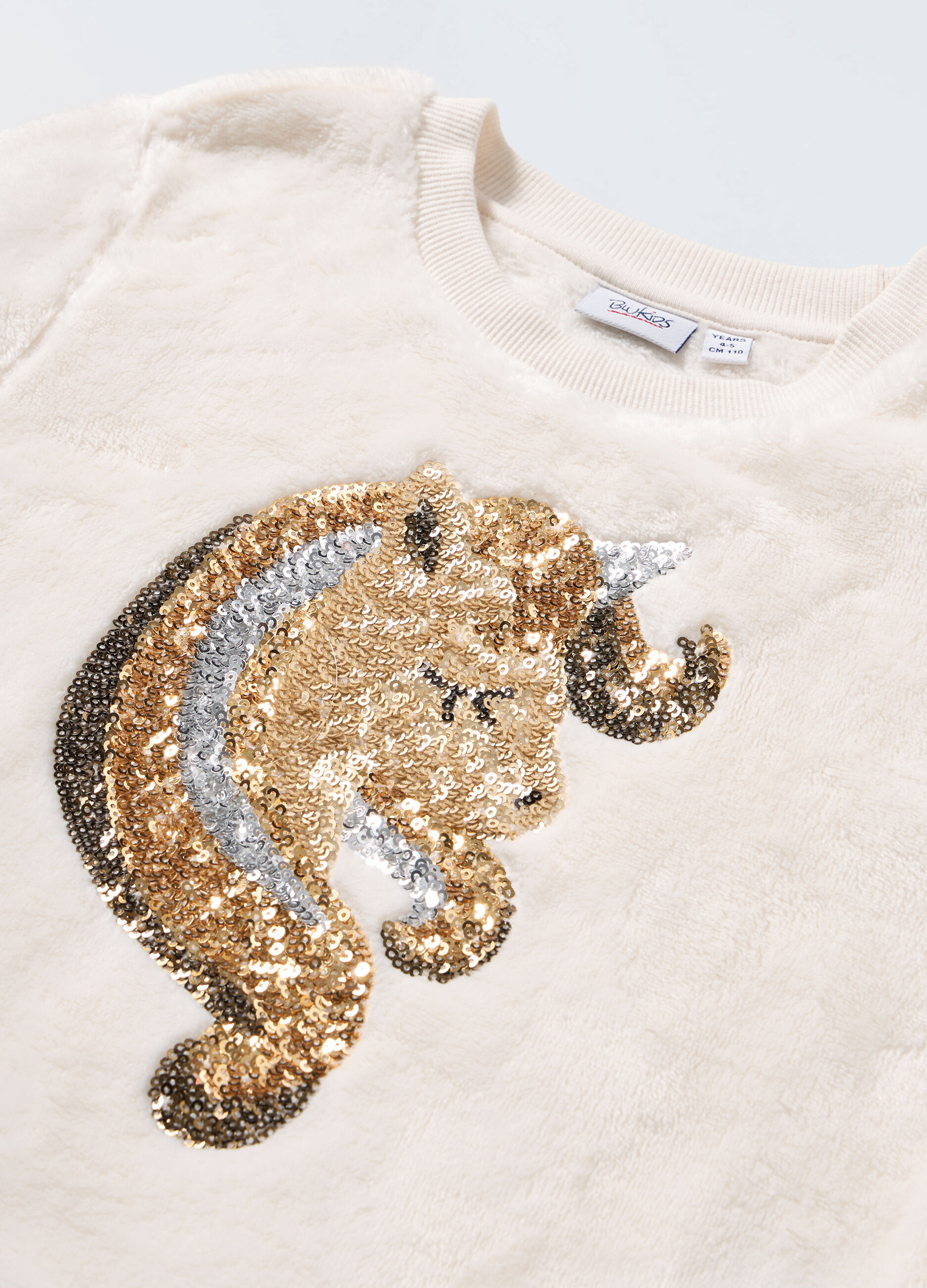 Felpa in pile con paillettes bambina_1