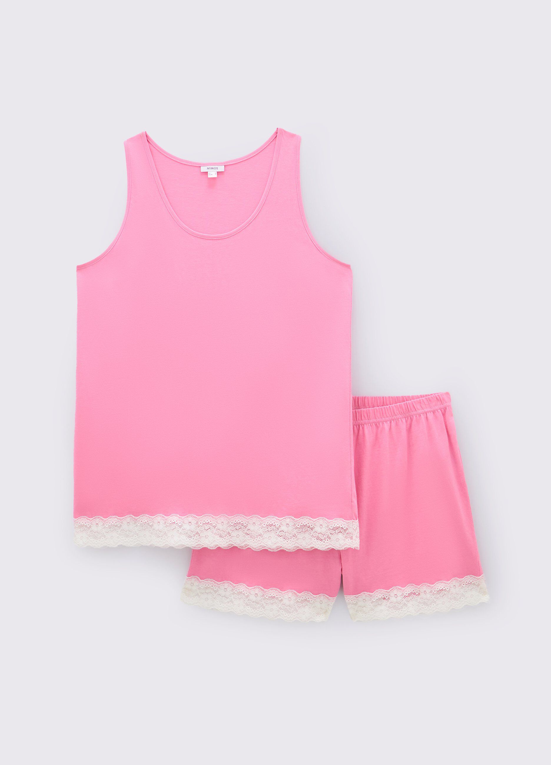 Set pigiama corto in puro cotone donna_0