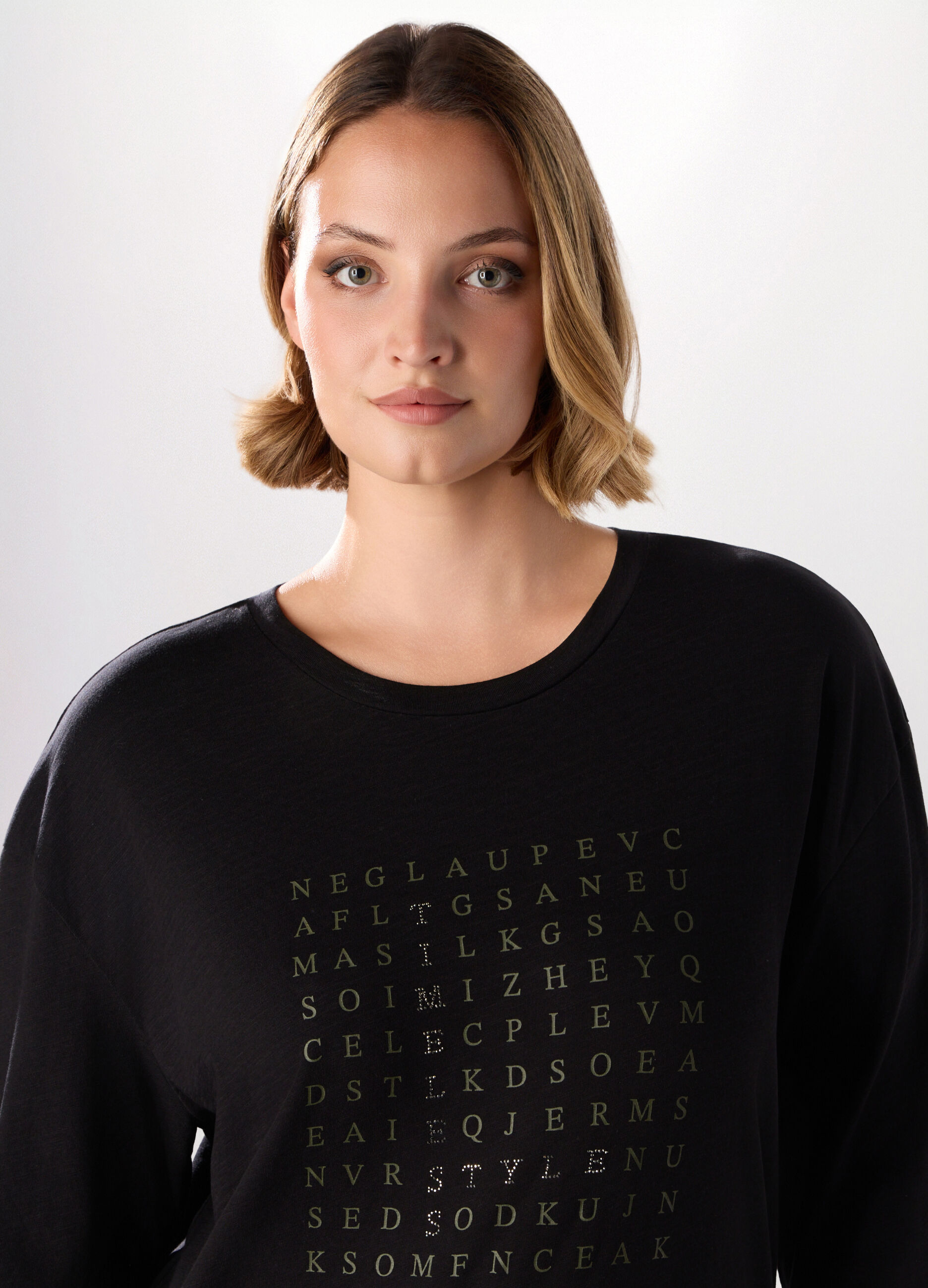 T-shirt in jersey slub di puro cotone donna curvy_2